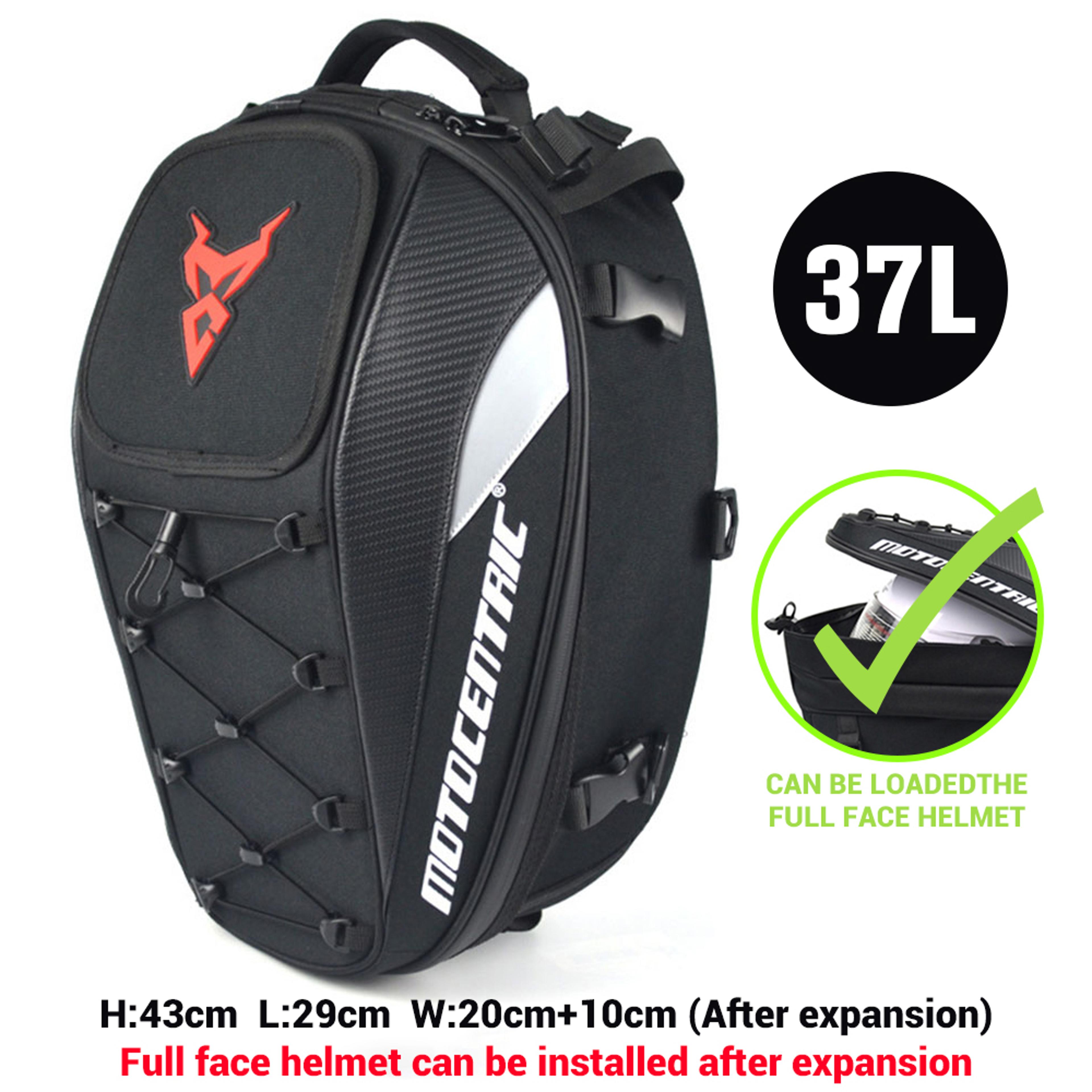 Waterproof Motorcycle Rear Seat Tail Bag Multi Functional Motorbike Backpack  Helmet Carrier 4