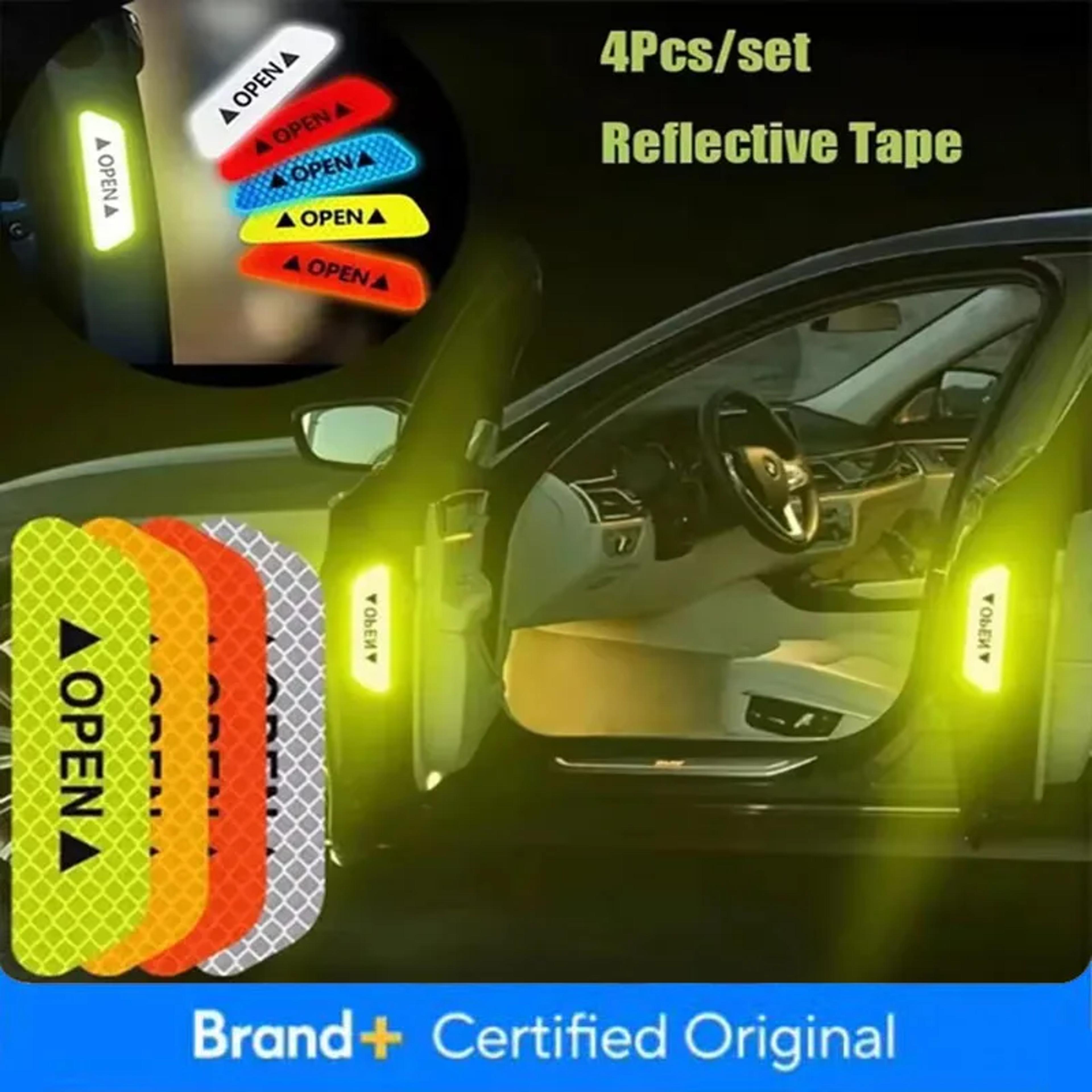 night reflective car door sticker safety opening warning reflector tape decal for exterior and interior auto accessori