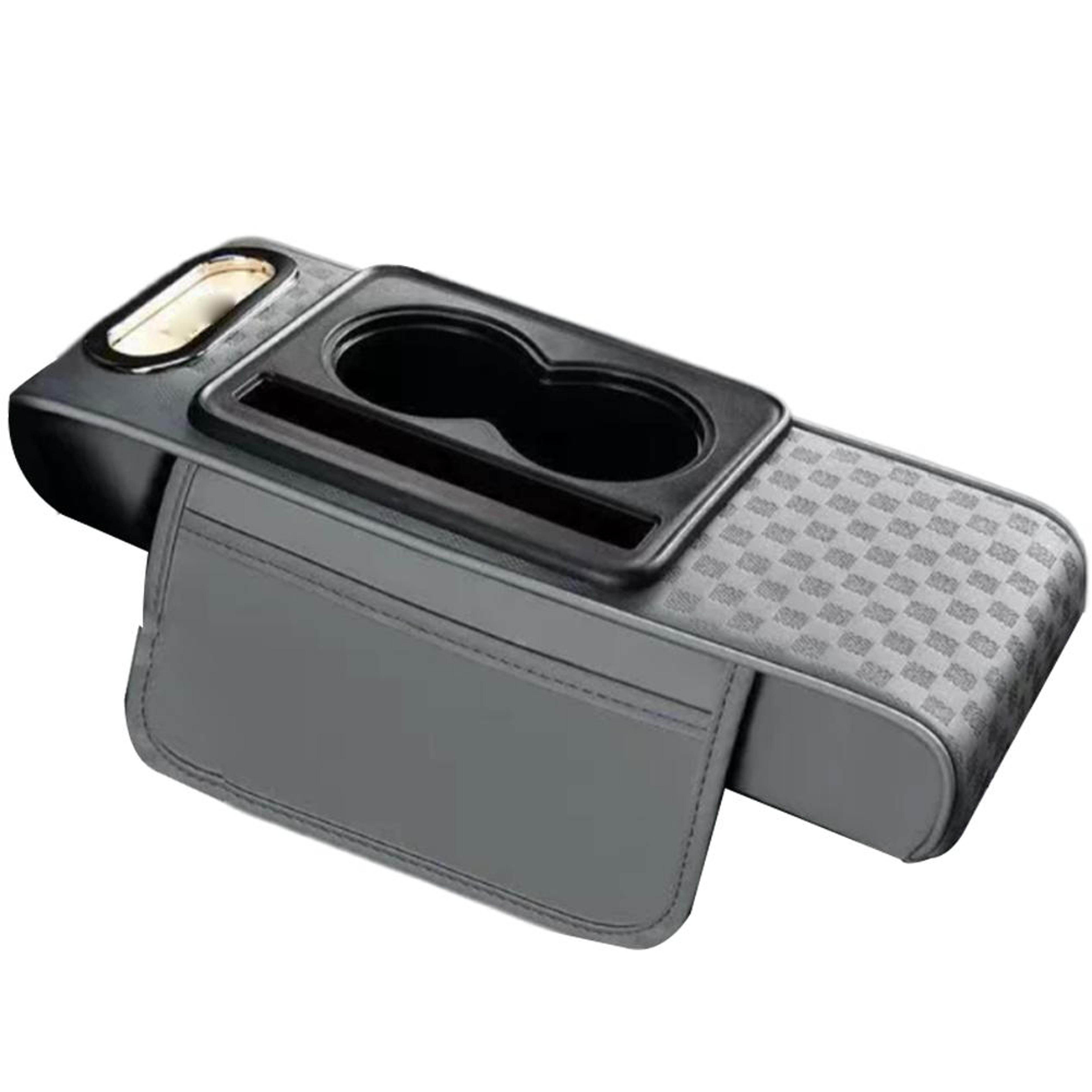 Universal Car Armrest Cushion With Cup Holder  Tissue Box Multifunctional PU Leather Center Console 4