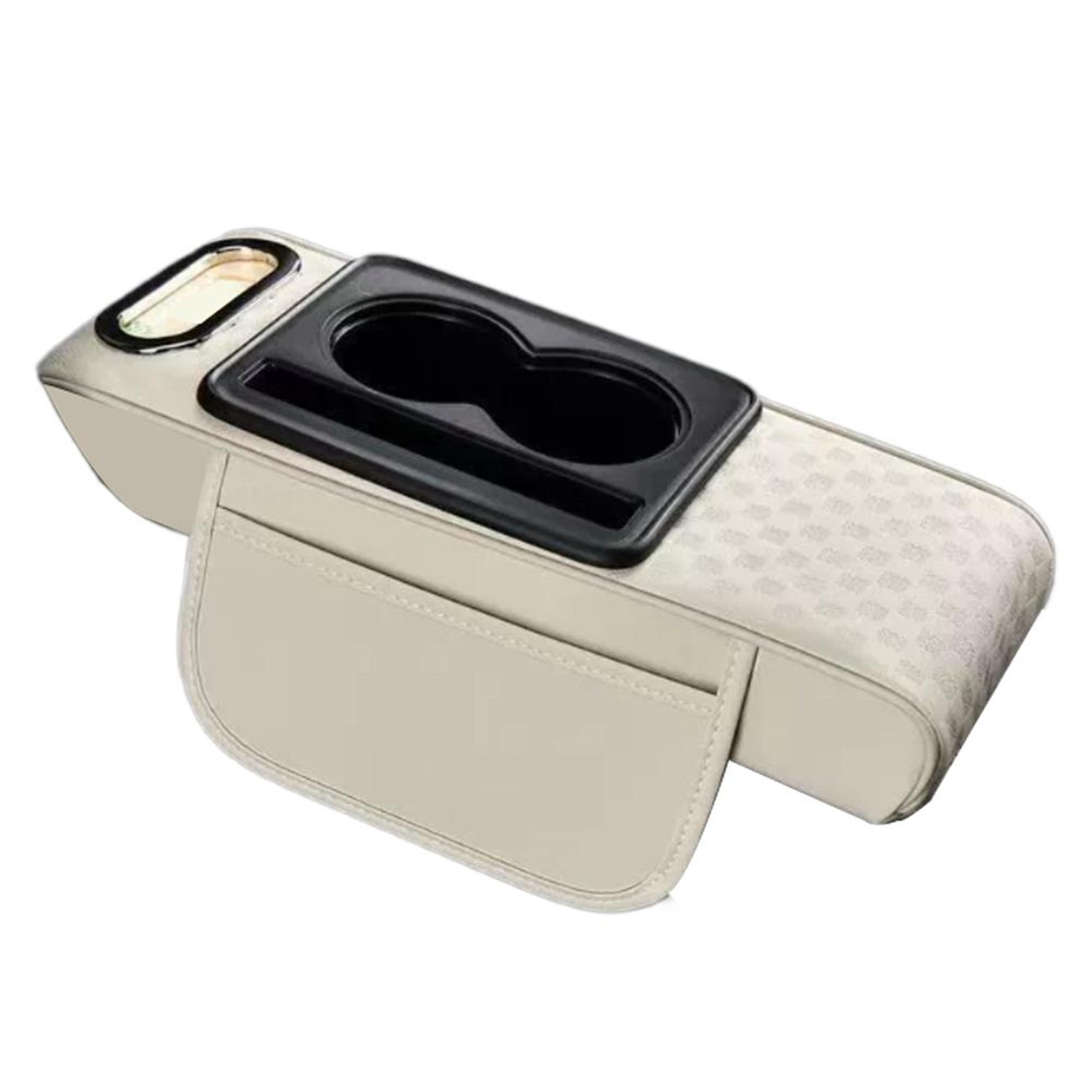 Universal Car Armrest Cushion With Cup Holder  Tissue Box Multifunctional PU Leather Center Console 5