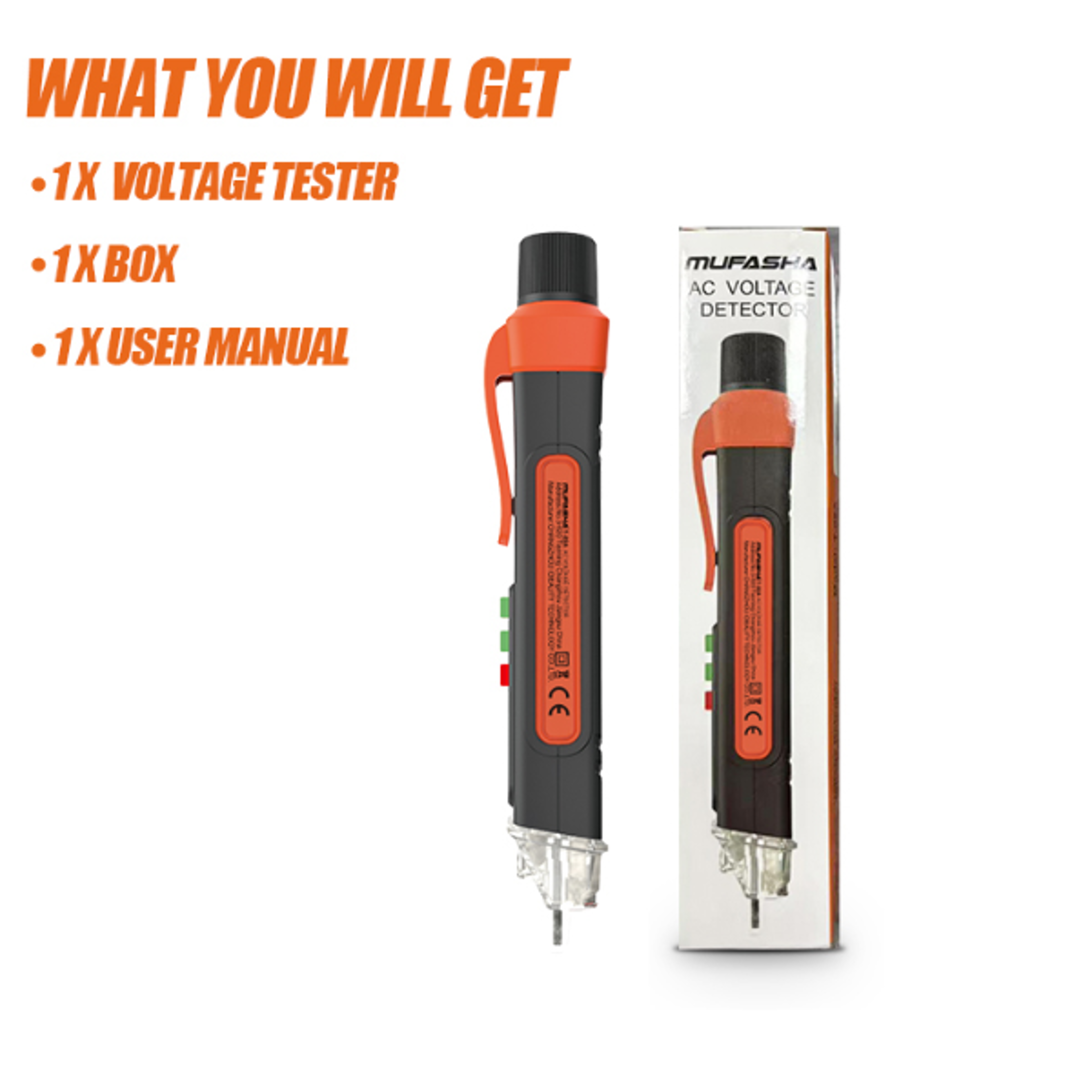 MUFASHA NonContact Voltage Detector Electrical Pen AC Voltage Tester Smart Breakpoint Finder 12100