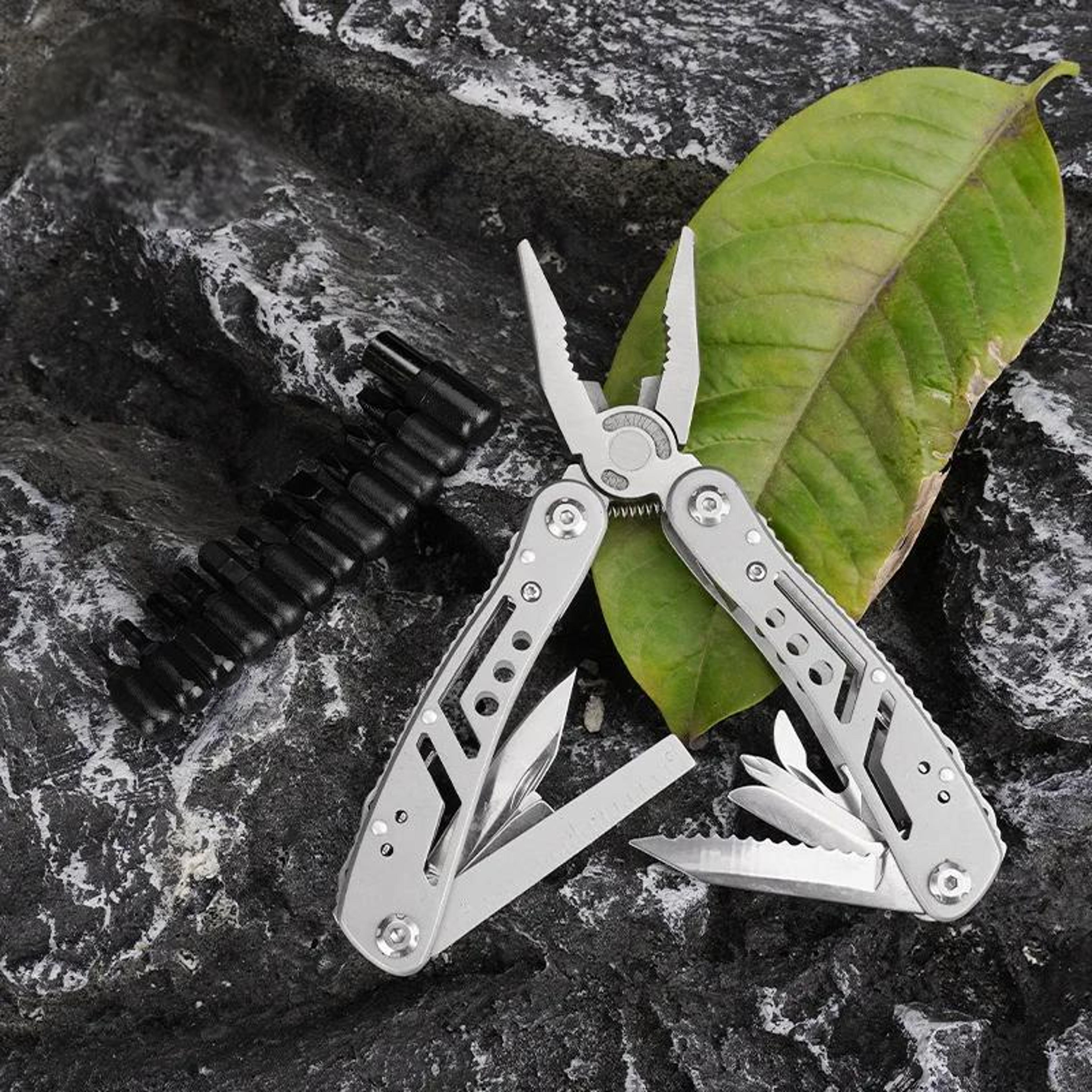 Premium Stainless Steel Multitool Pliers  Knife Portable Camping Survival Tool For Men  Dad Gifts 2