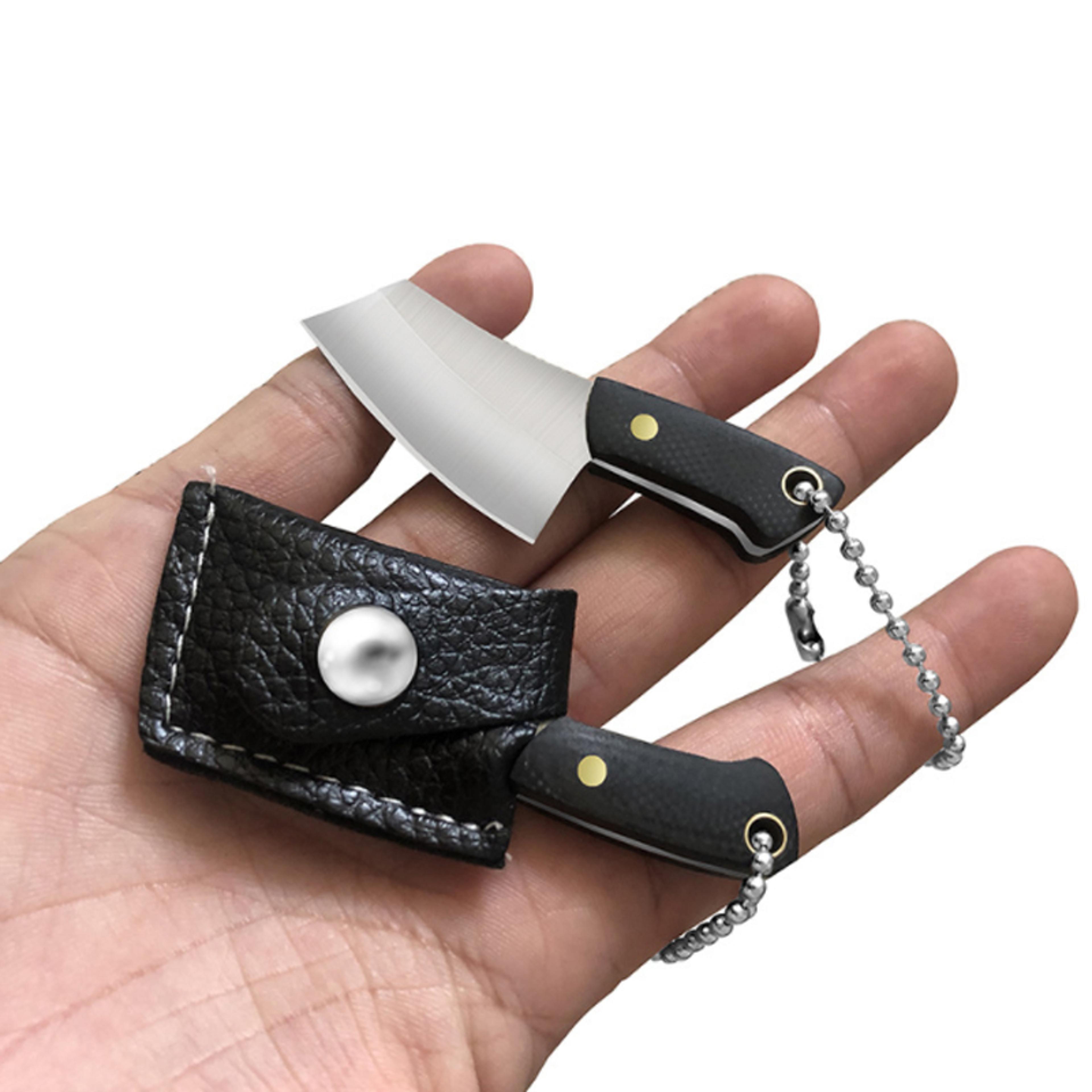 Ultra Compact Keychain Knife Portable Mini Fixed Blade Pocket Knife  Peeler 6
