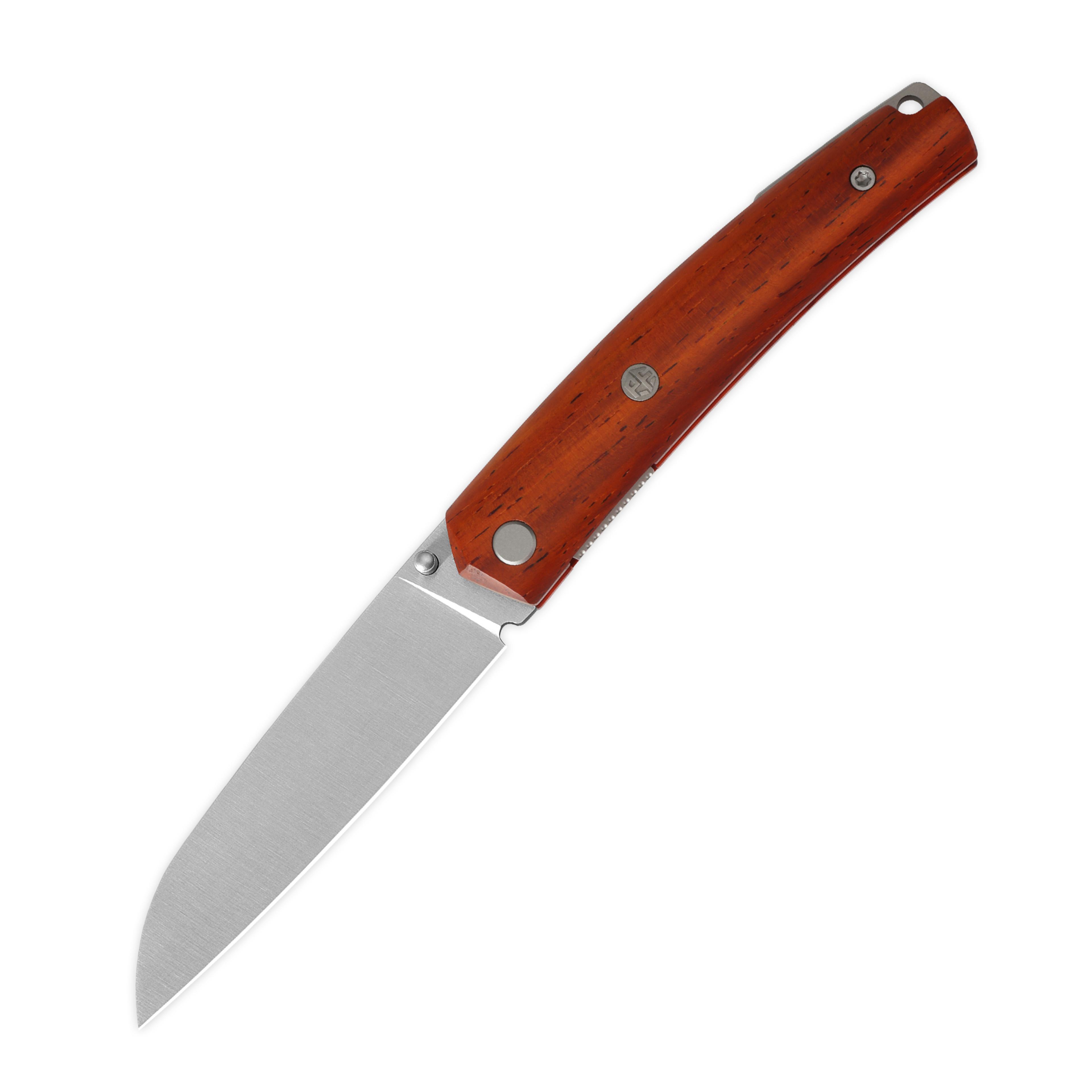 premium wood handle folding pocket knife steel knife for outdoor, camping, hiking & survival