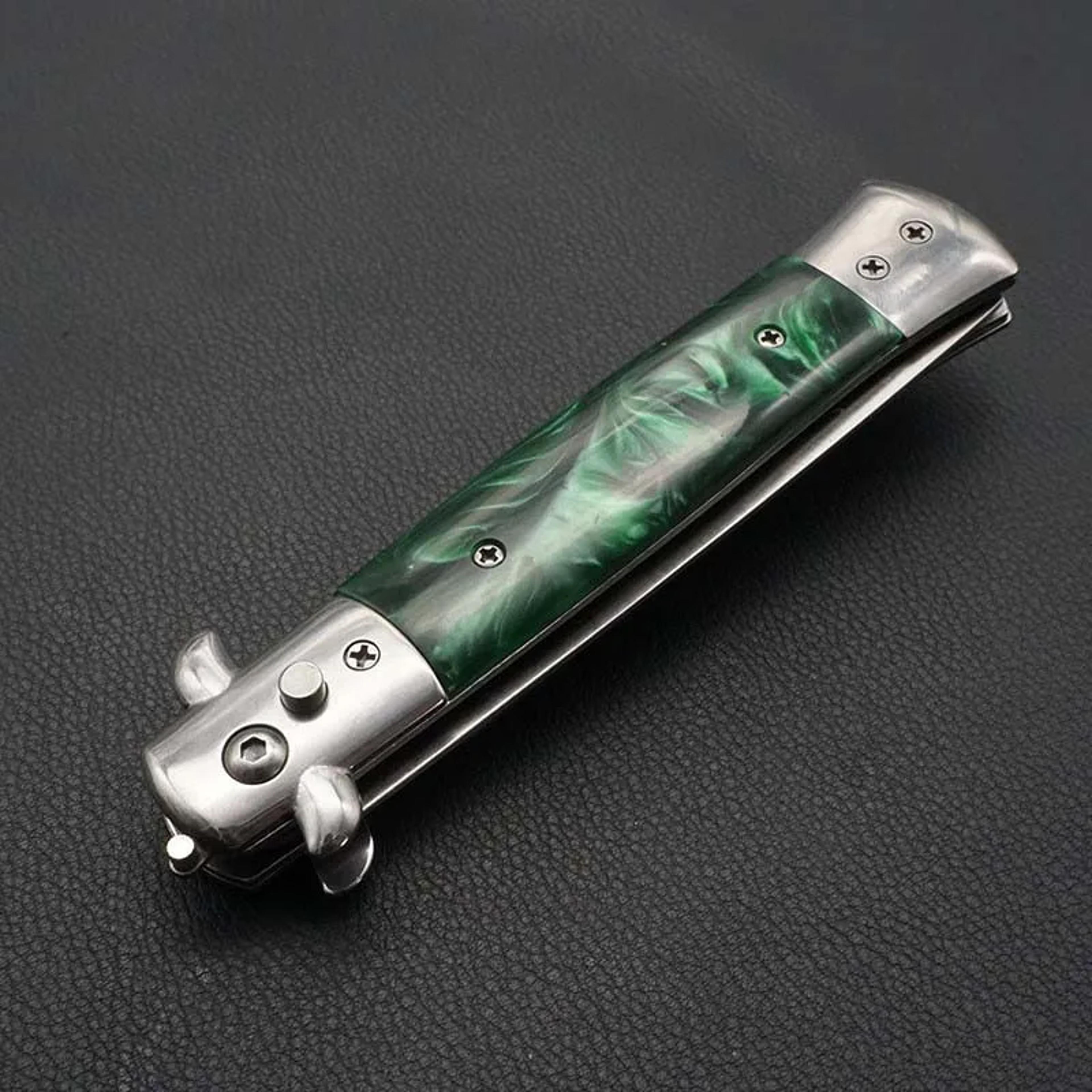 stainless steel folding switchblade pocket comb for men