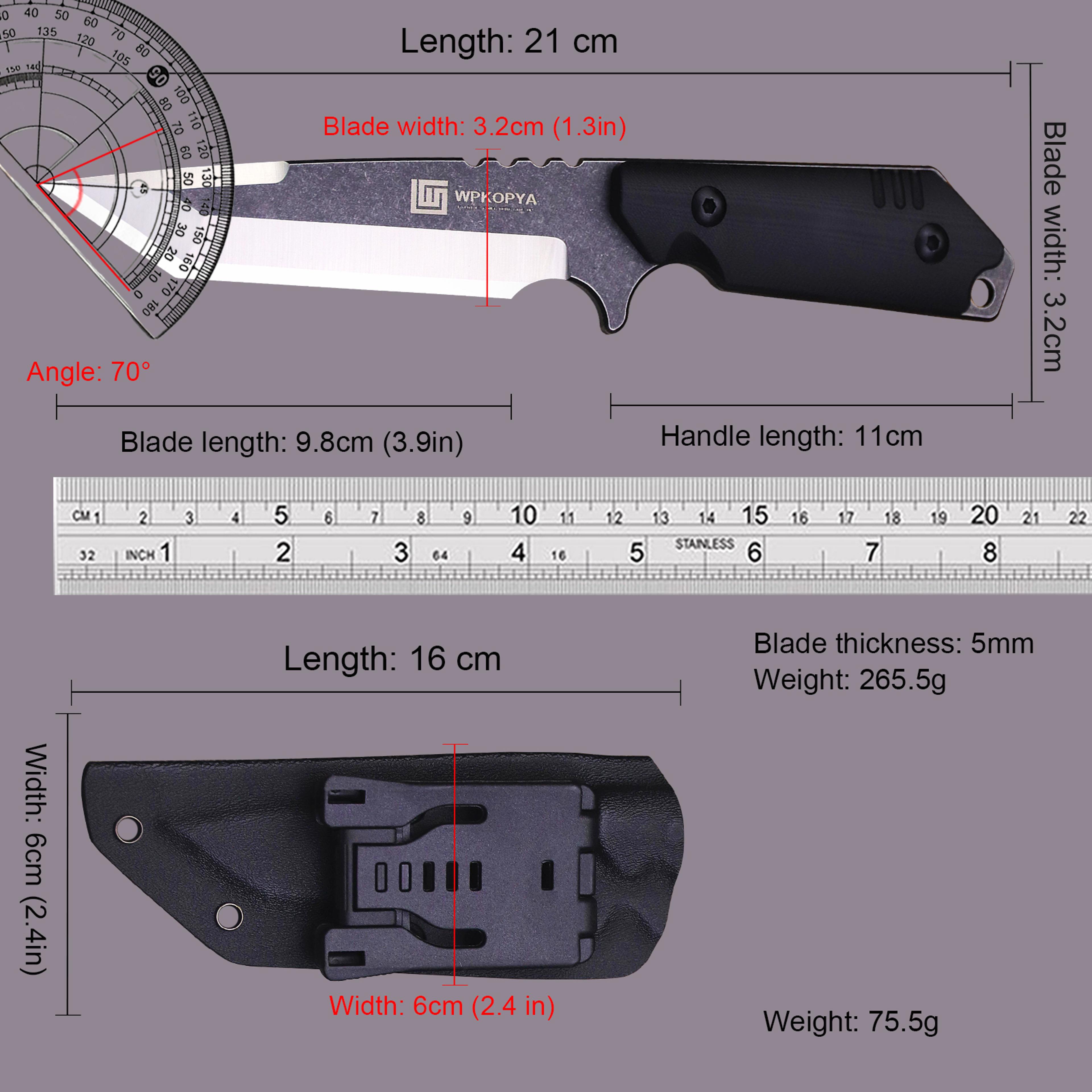 Outdoor Fixed Blade Camping Knife With Protective Sheath For Hunting 3