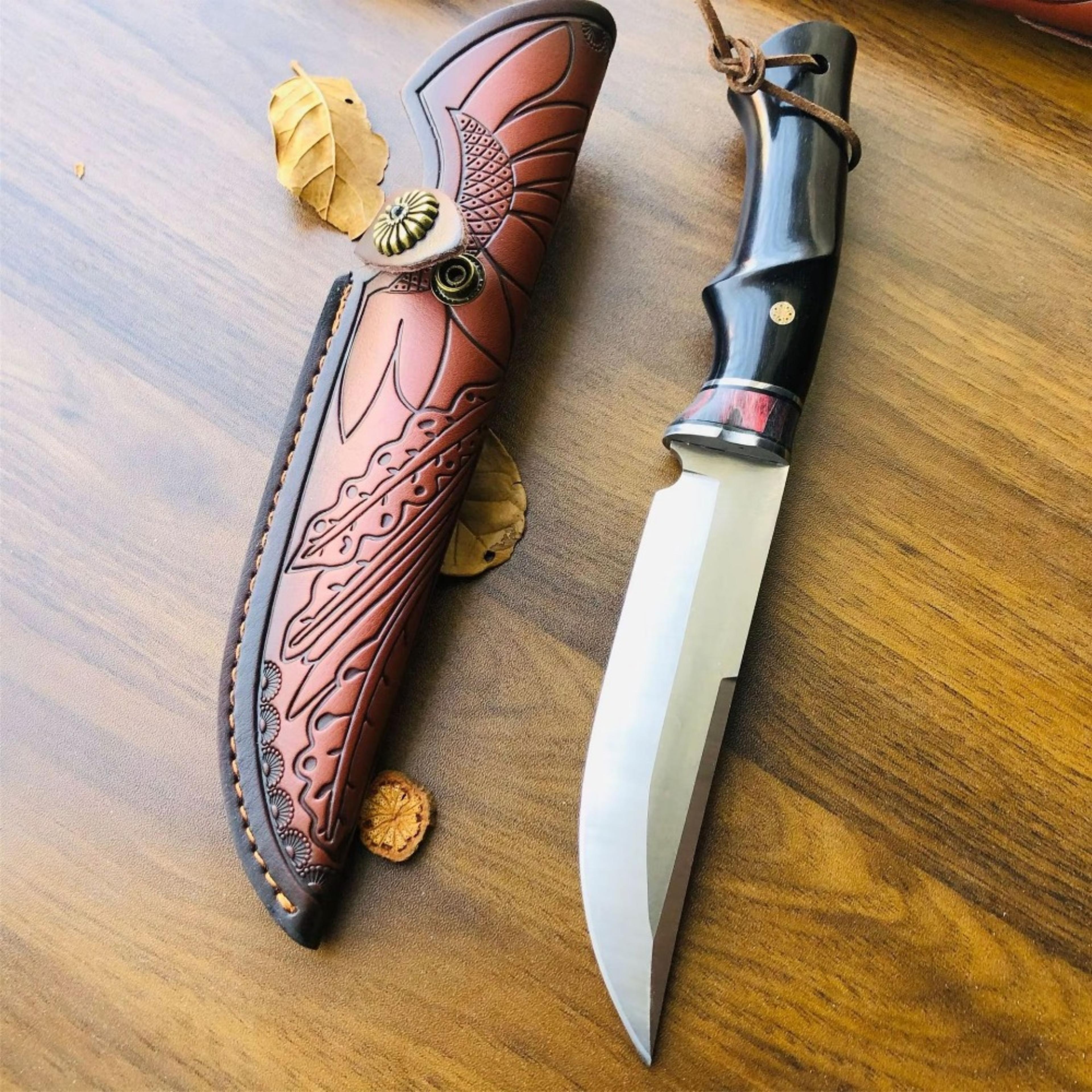 handle drop point camping knife for hunting and outdoor utility