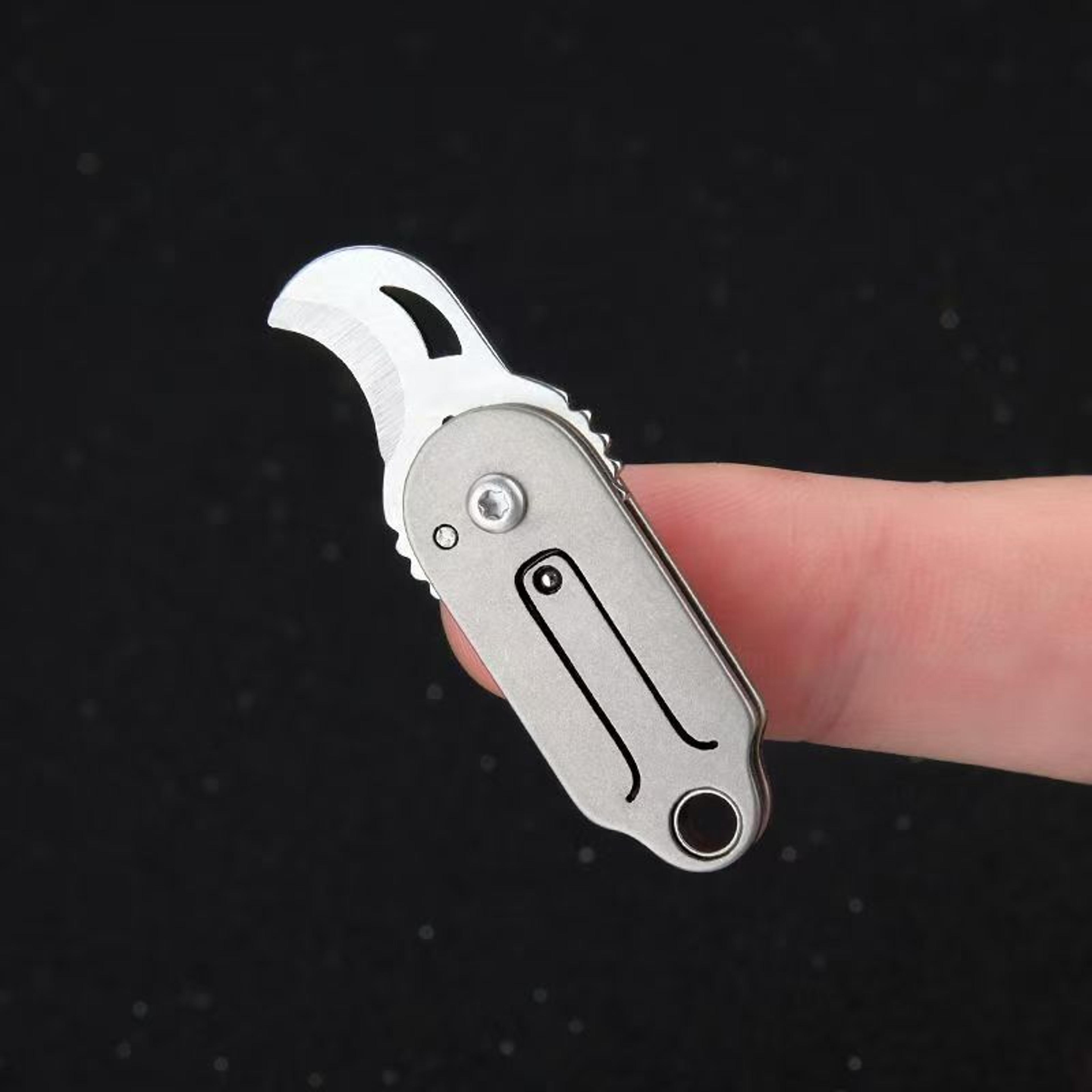 premium mini titanium folding knife compact outdoor & self defense tool
