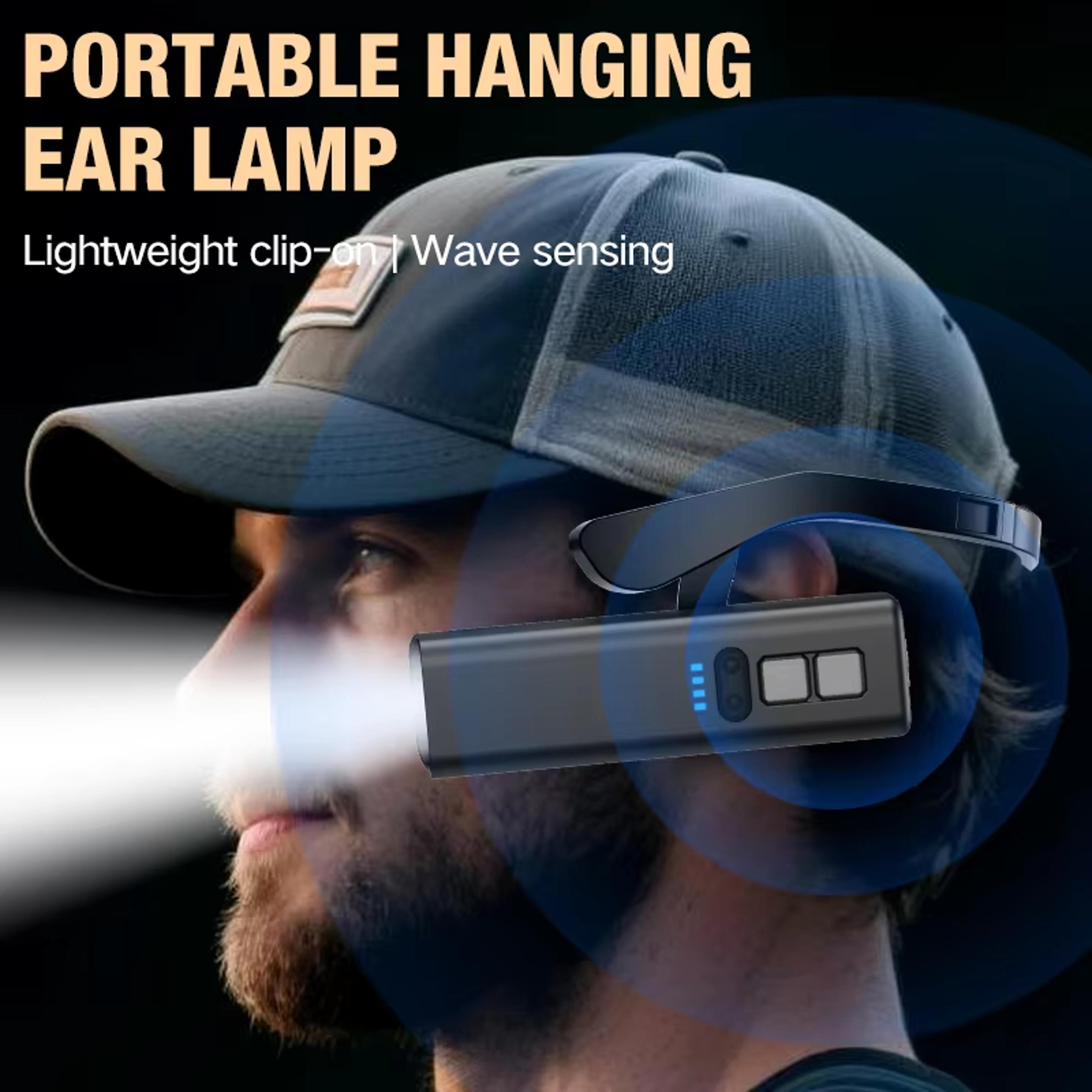 ear clip rechargeable led headlamp waterproof hands free headlight for outdoor adventures