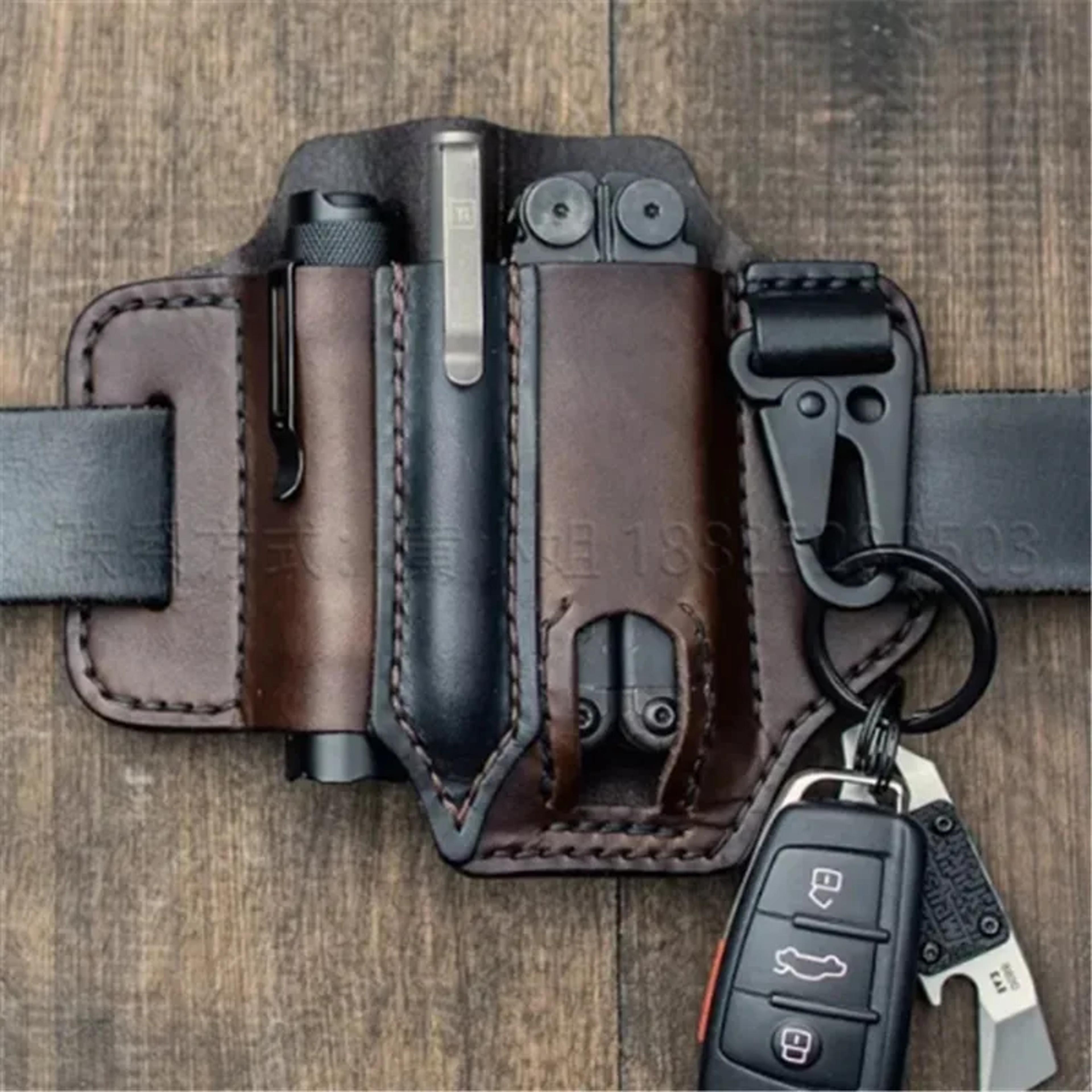 Men S Genuine Leather Belt Phone Case Tool Organizer Pouch 4