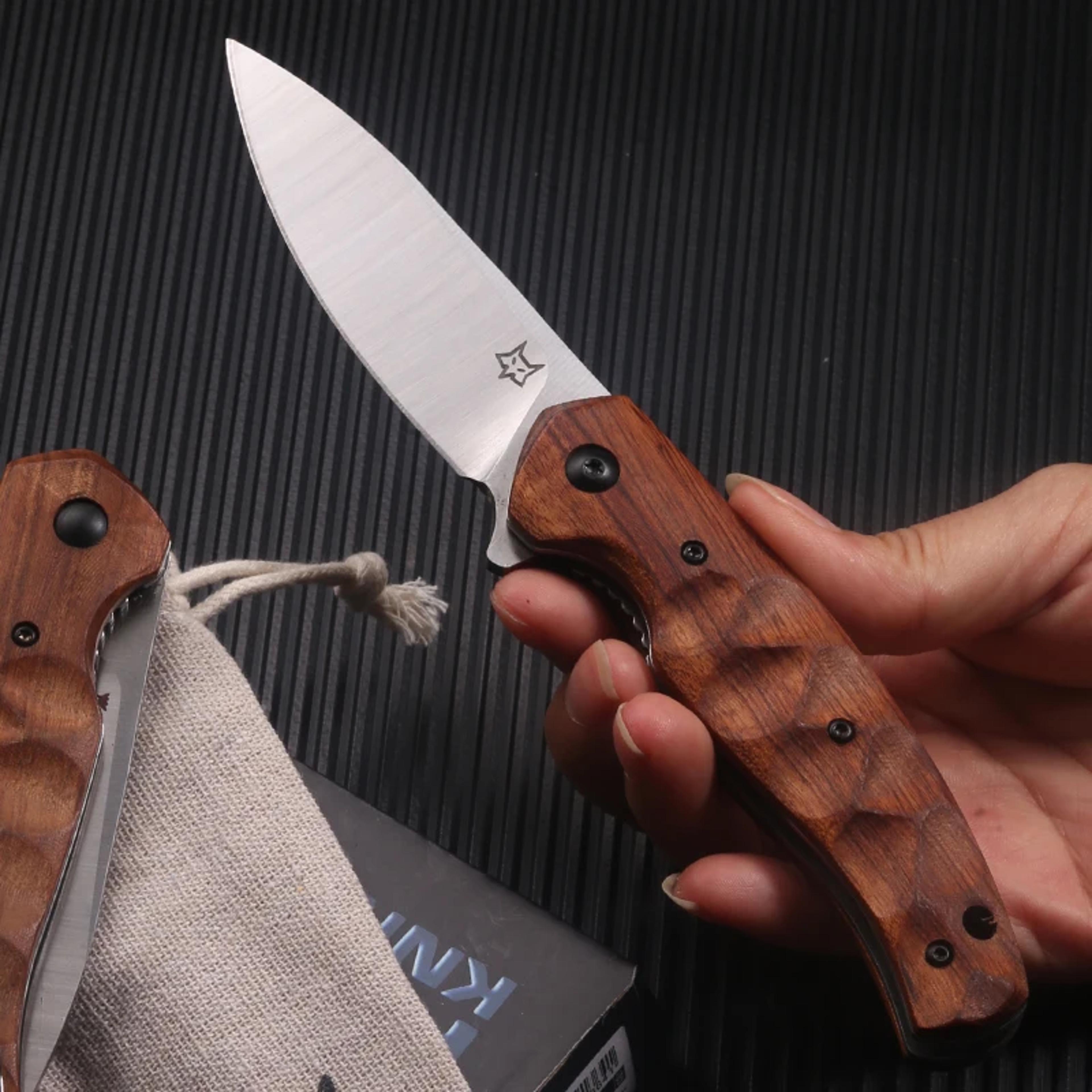stainless steel outdoor folding knife for camping cutting