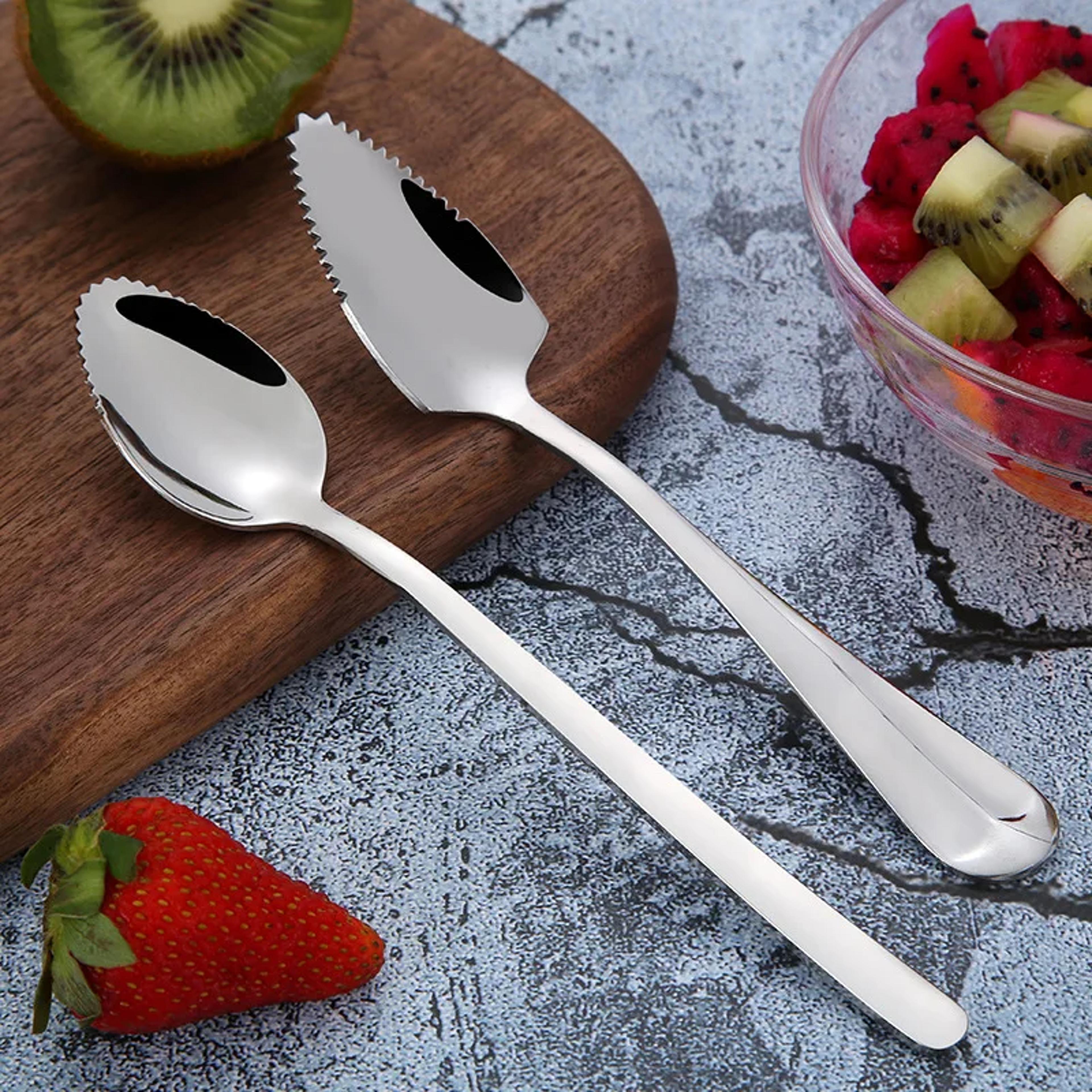 Serrated Grapefruit Spoon Stainless Steel Fruit Scoop  Tableware 2