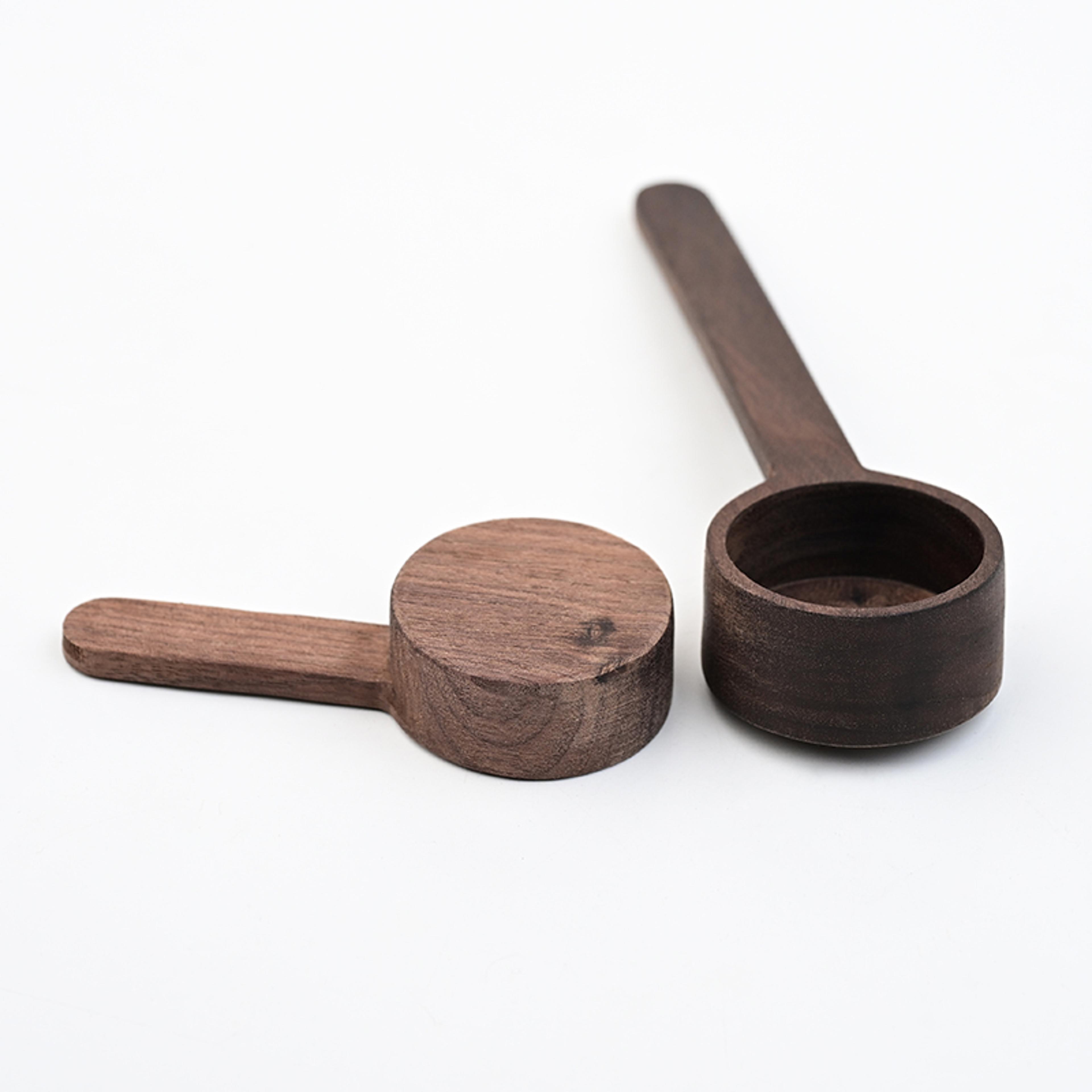 Black Walnut Coffee Bean Measuring Spoon Set Solid Wood 3
