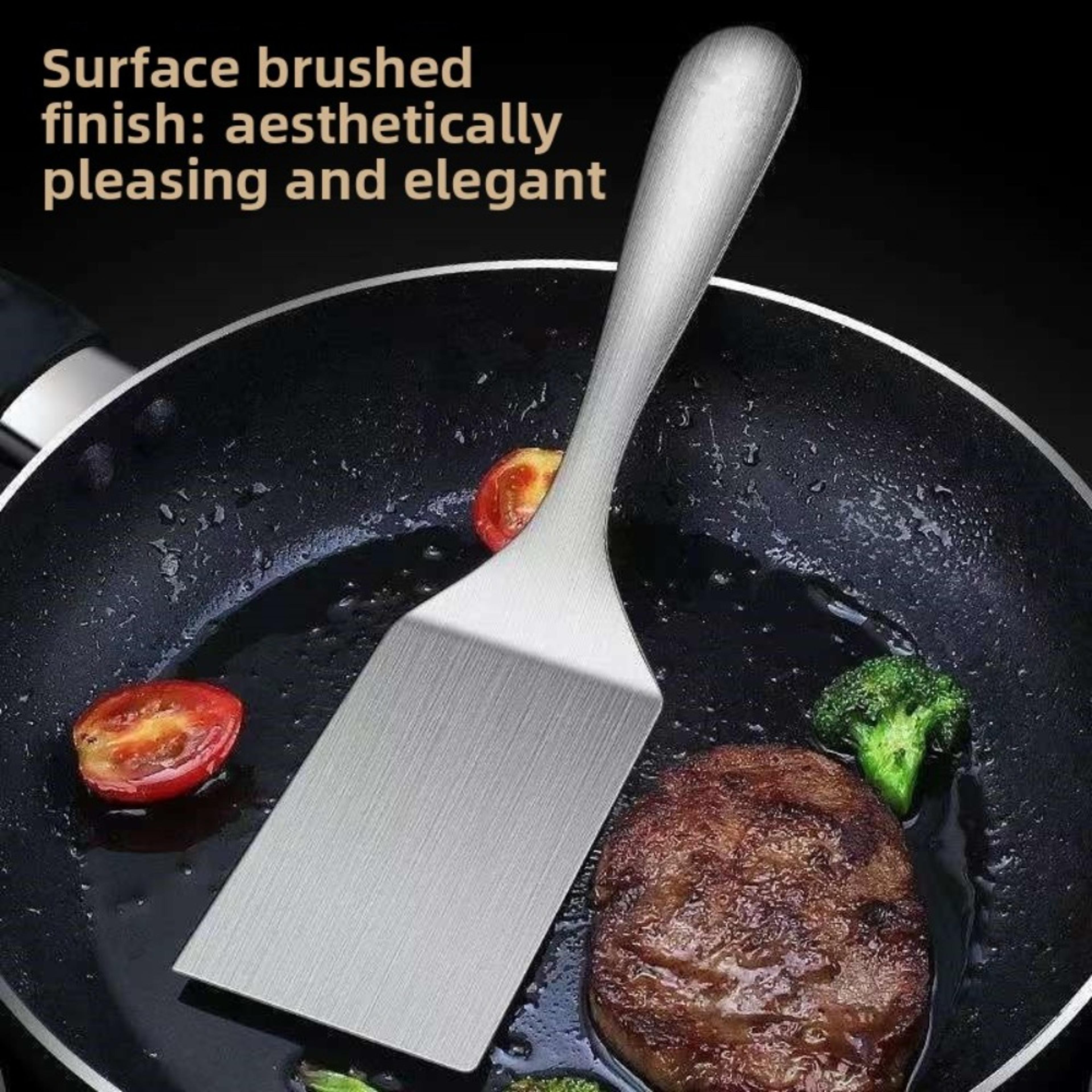 Premium Stainless Steel Flat Spatula Multi Purpose Kitchen Tool For Cooking  Baking 3