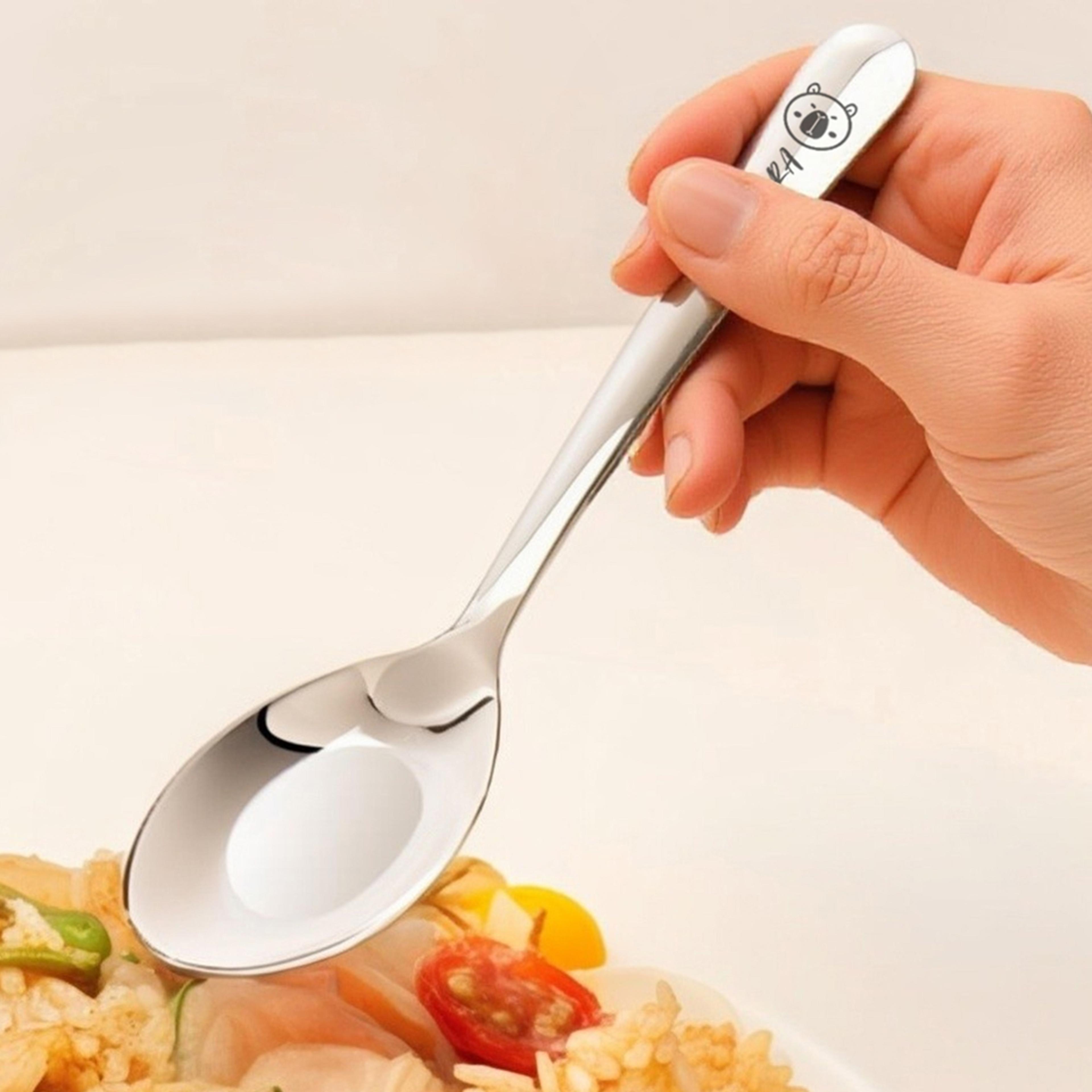 stainless steel kids soup & reusable dessert spoon set dishwasher safe tableware