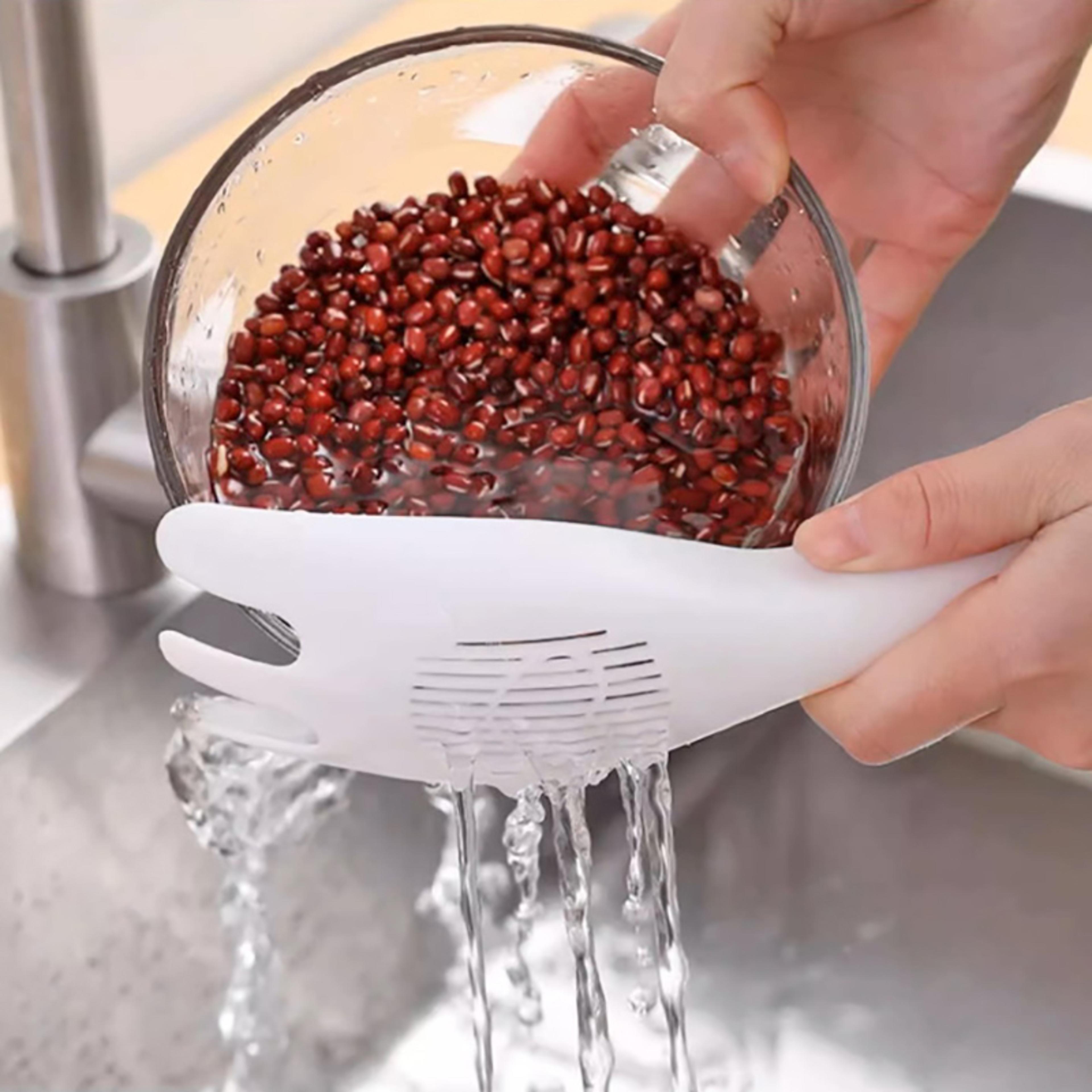 Everyday Rice Washing Tool  Kitchen Colander Strainer Durable Rice Washer Bowl With Handle 0