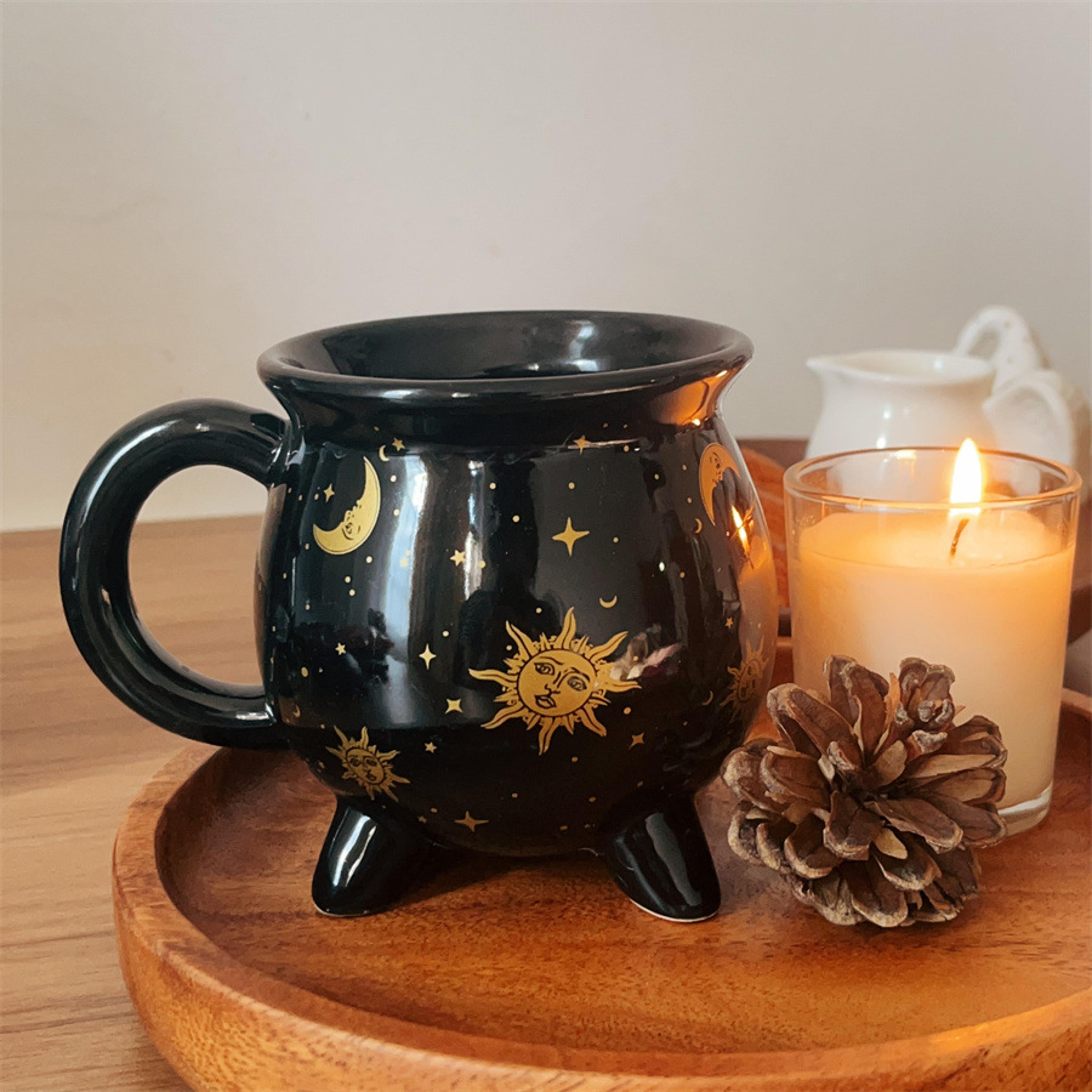 Cauldron Coffee Mug Black Ceramic Witch Mug For Magical Sips  Stylish Everyday Use 1