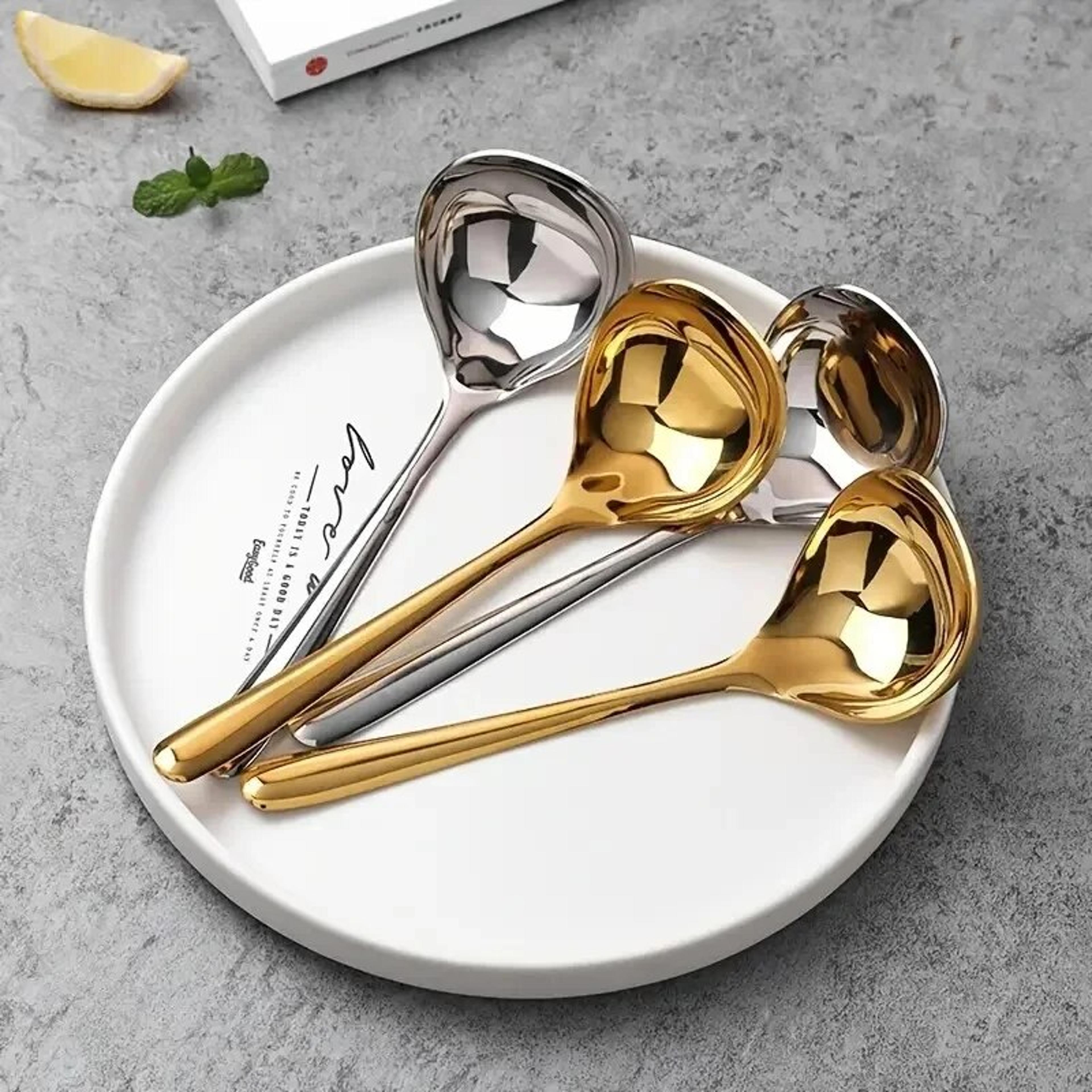 Premium Stainless Steel Soup Ladle With Long Handle Kitchen  Hot Pot Essential 2