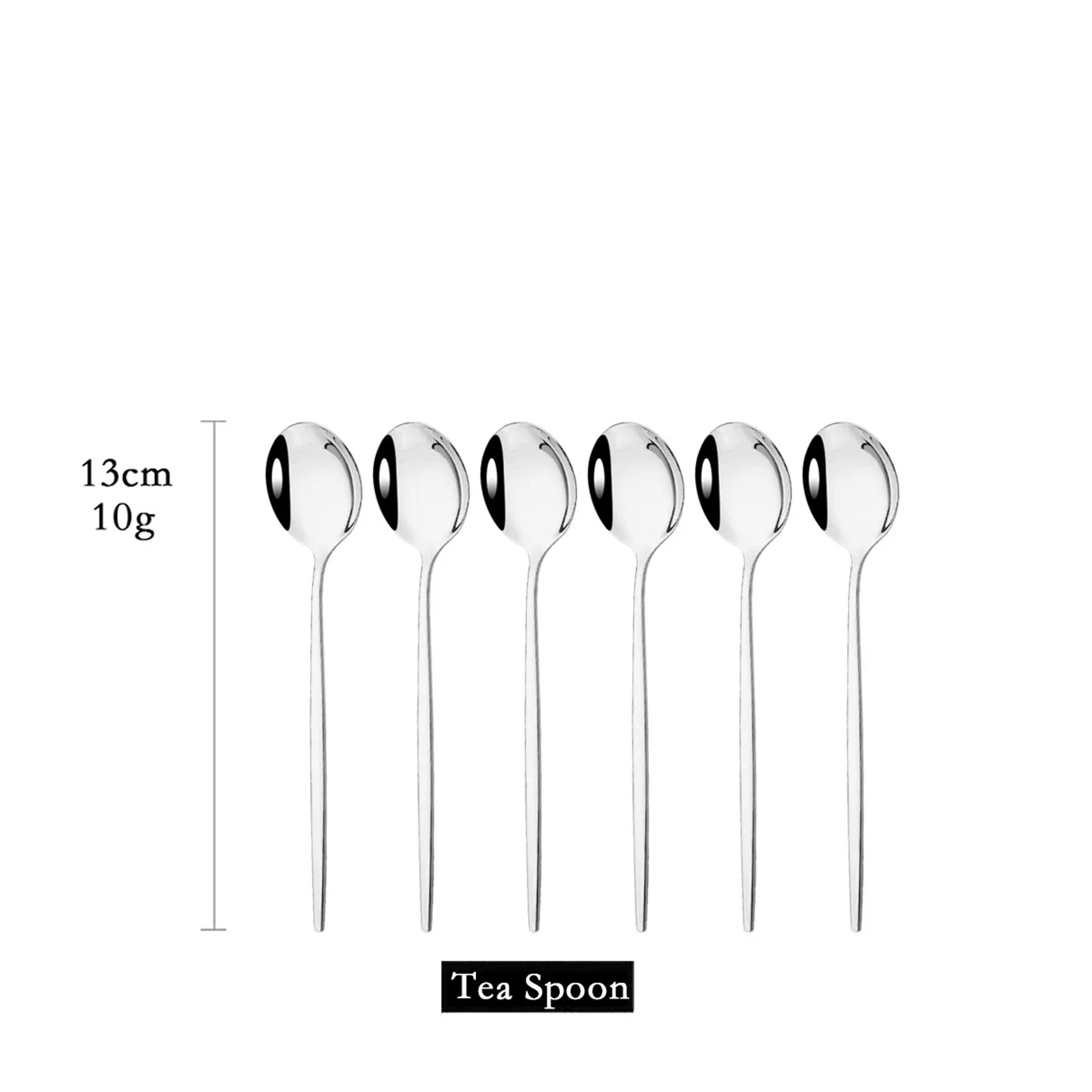 White Gold Stainless Steel Spoons Tea  Dessert Set 3