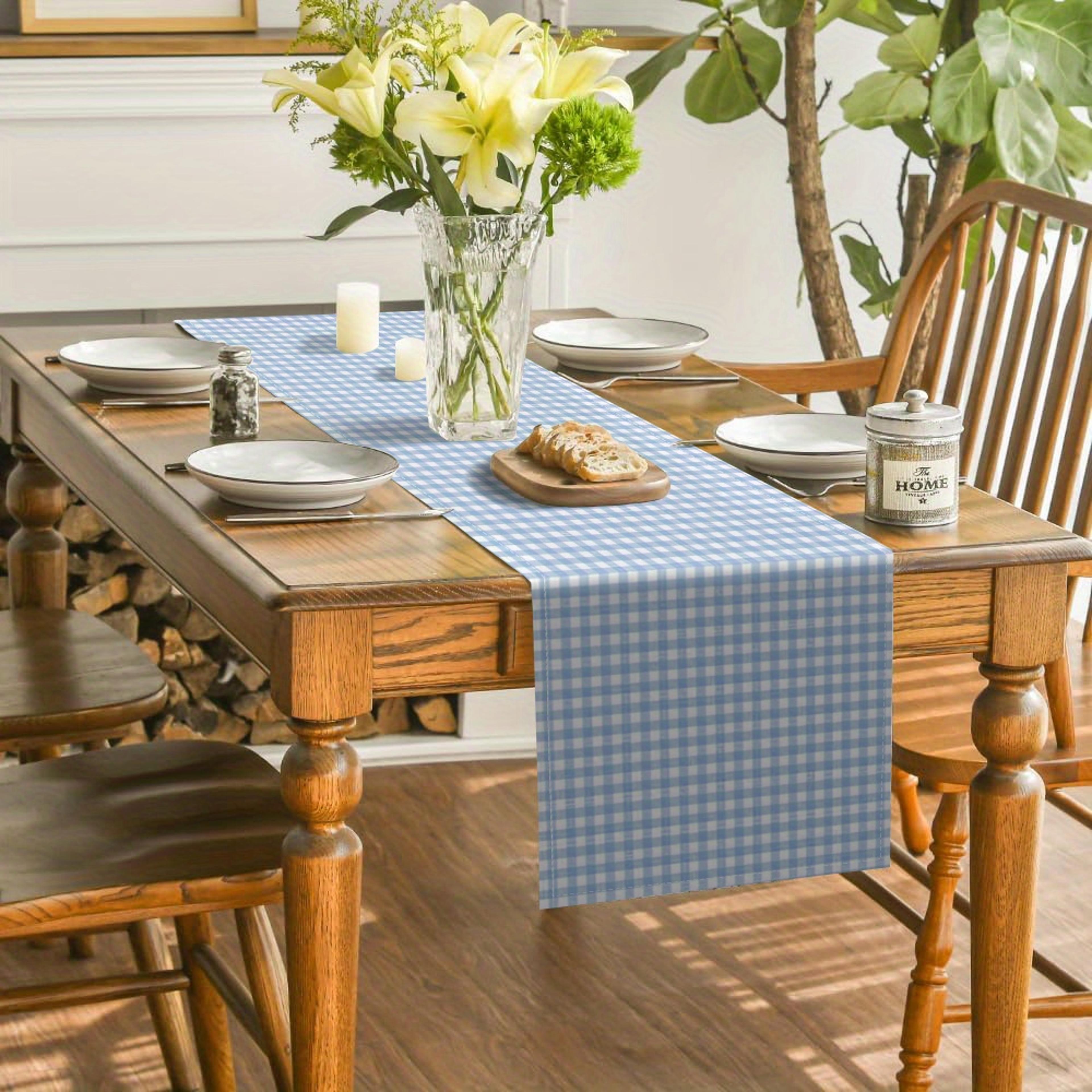 Durable Checkered Table Runner For Kitchen  Dining Decor 1