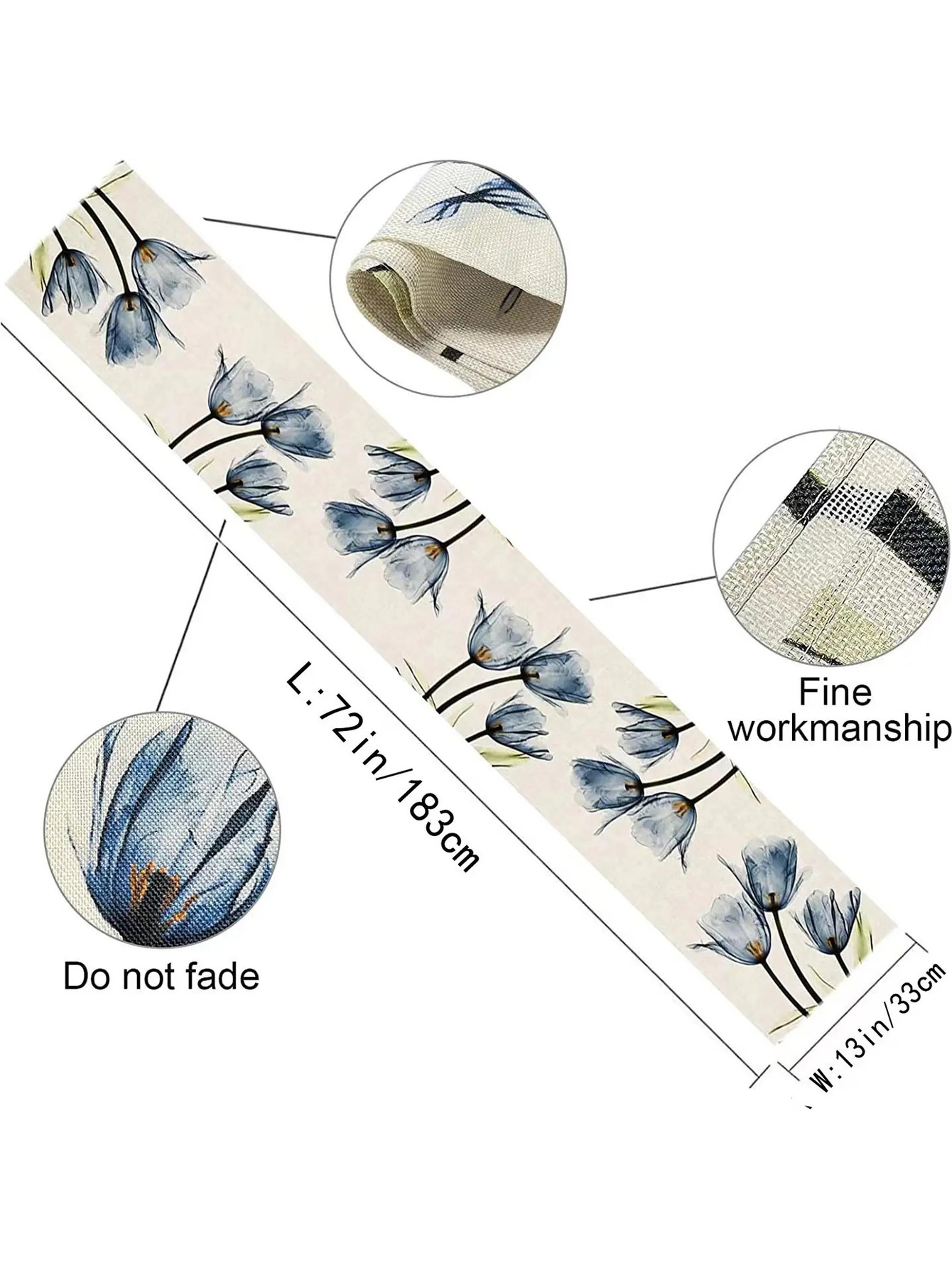 Rustic Tulip Linen Table Runner For Farmhouse Dining 1