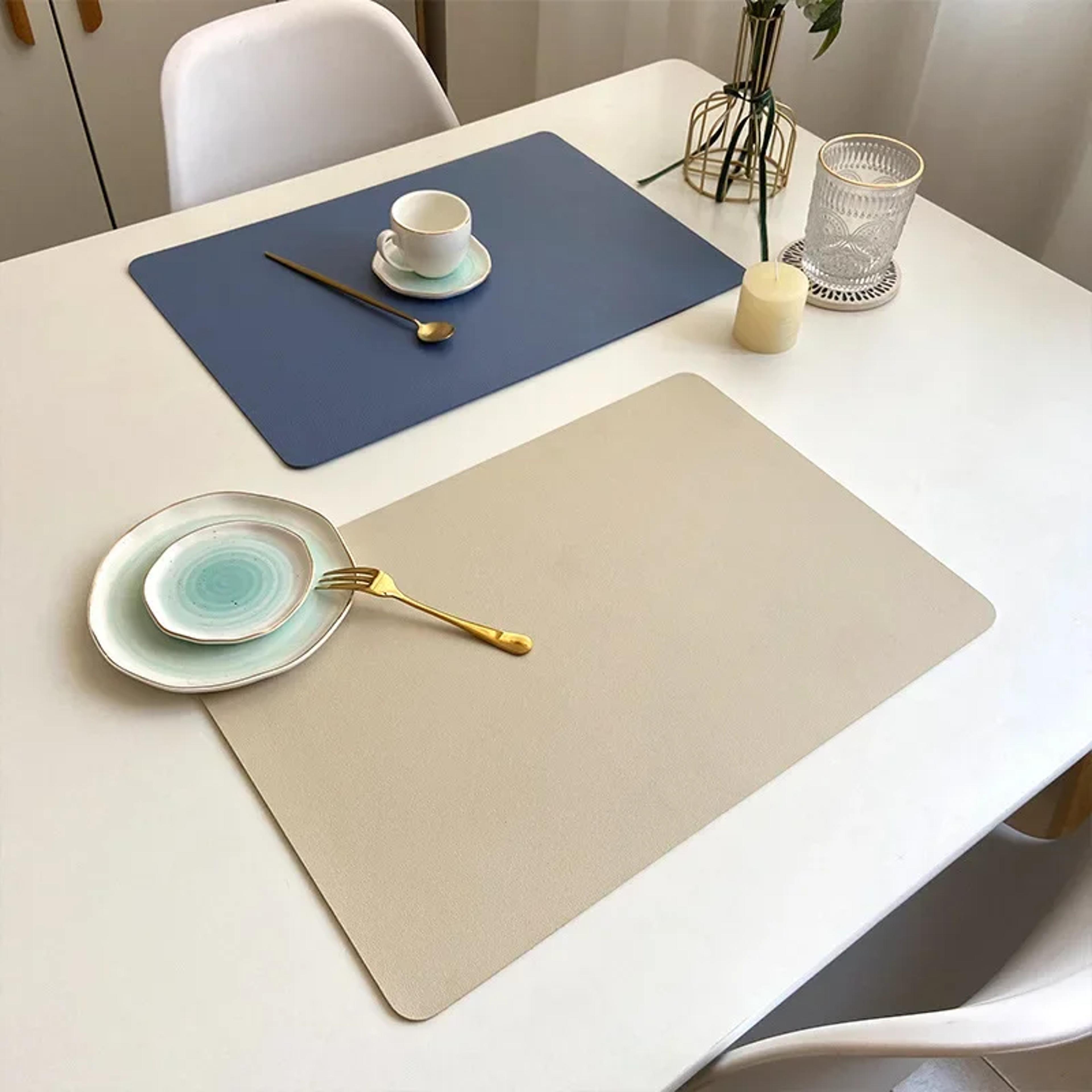 Premium Nordic Double Sided Leather Placemats Waterproof  Heat Insulating Dining Mats 3