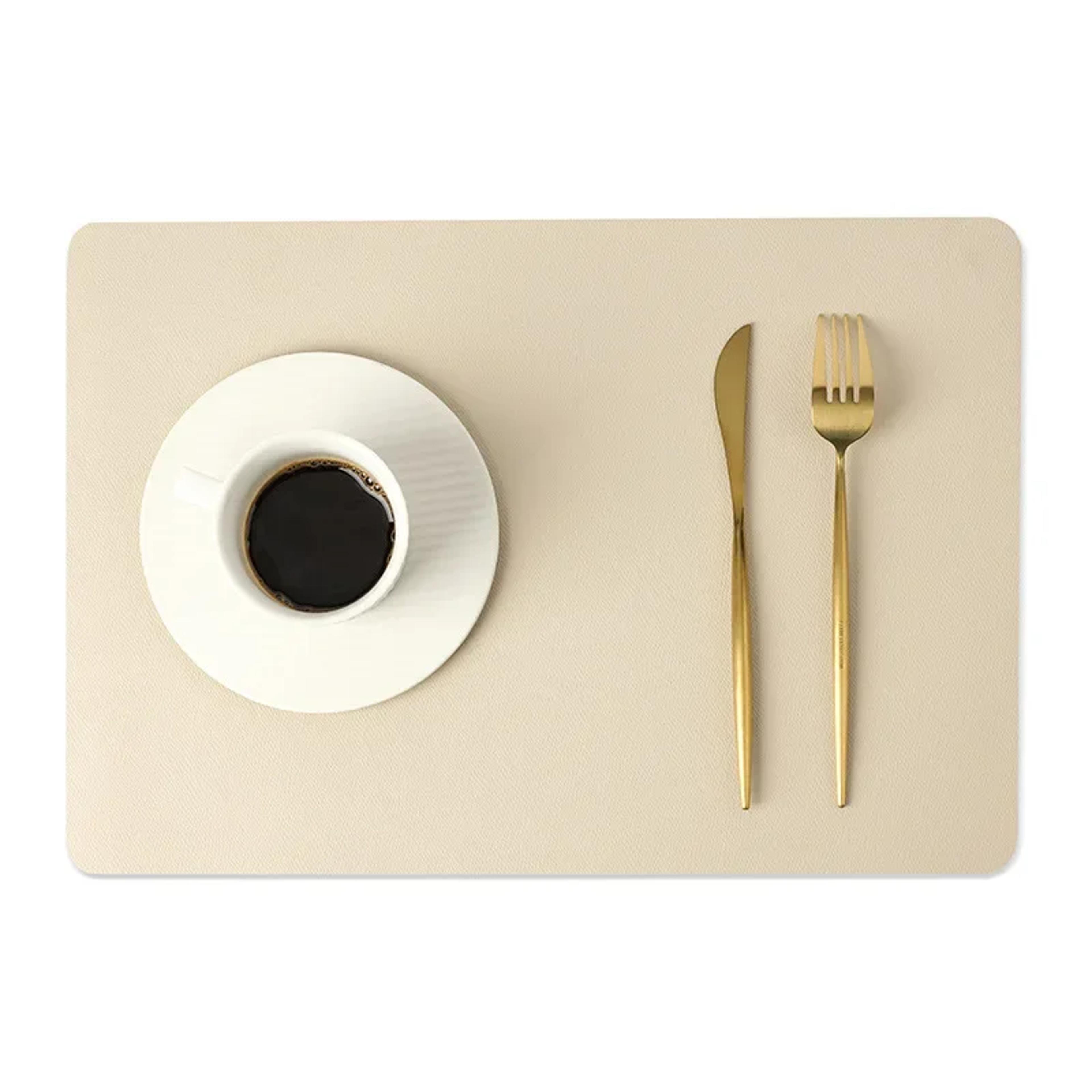 Premium Nordic Double Sided Leather Placemats Waterproof  Heat Insulating Dining Mats 4