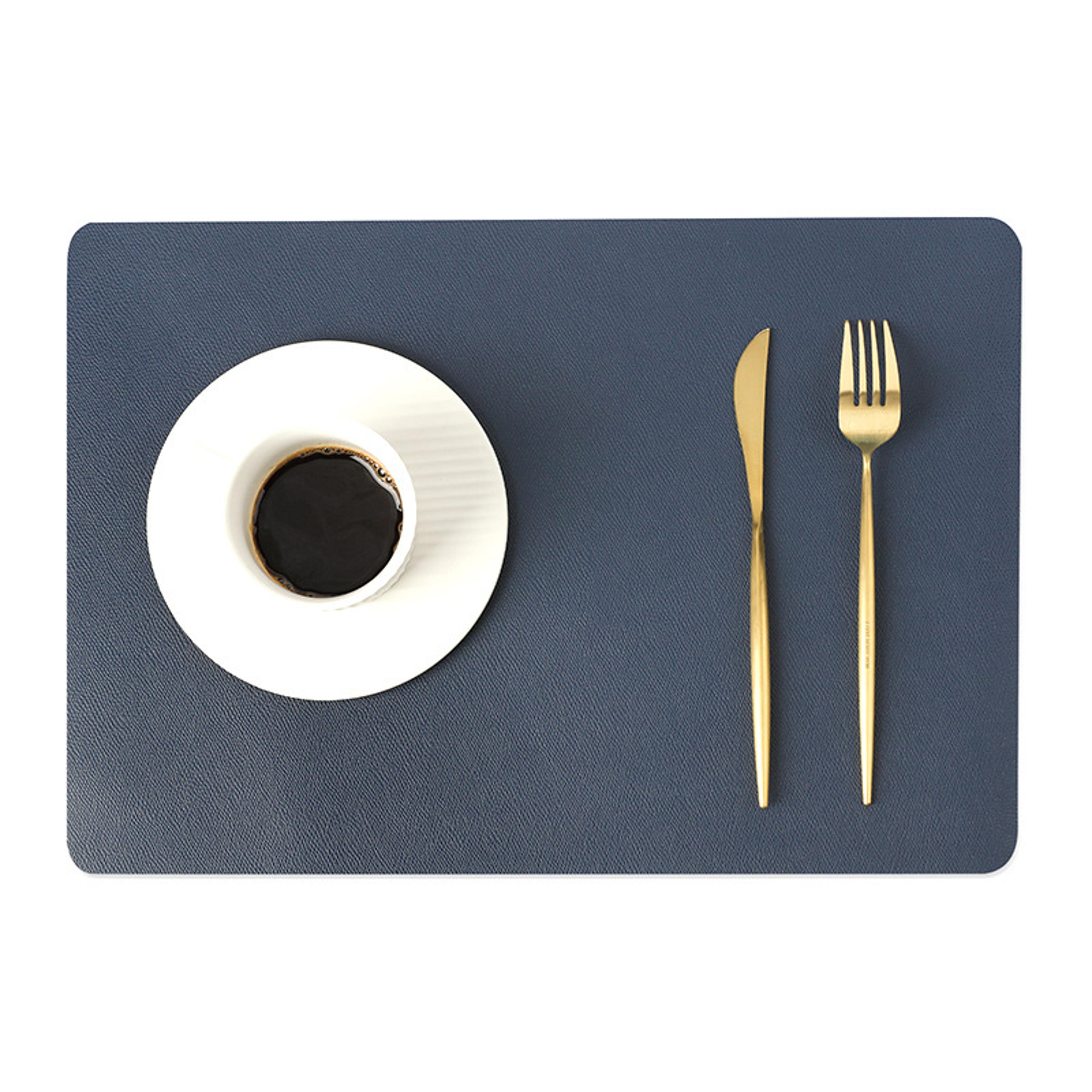 Premium Nordic Double Sided Leather Placemats Waterproof  Heat Insulating Dining Mats 5