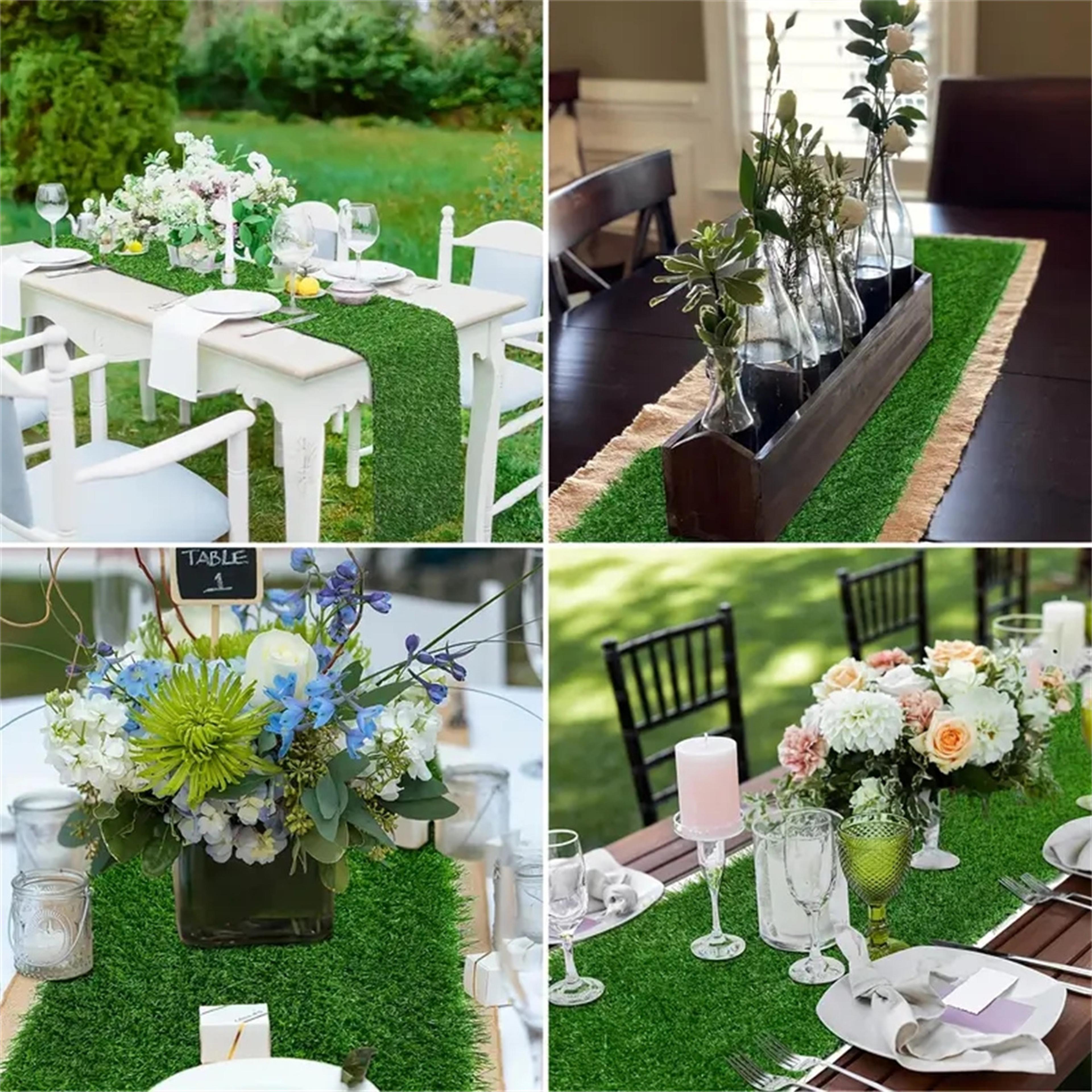 Artificial Grass Table Runner Durable  Easy Clean Table Decor For Weddings Parties And Sports Event 3