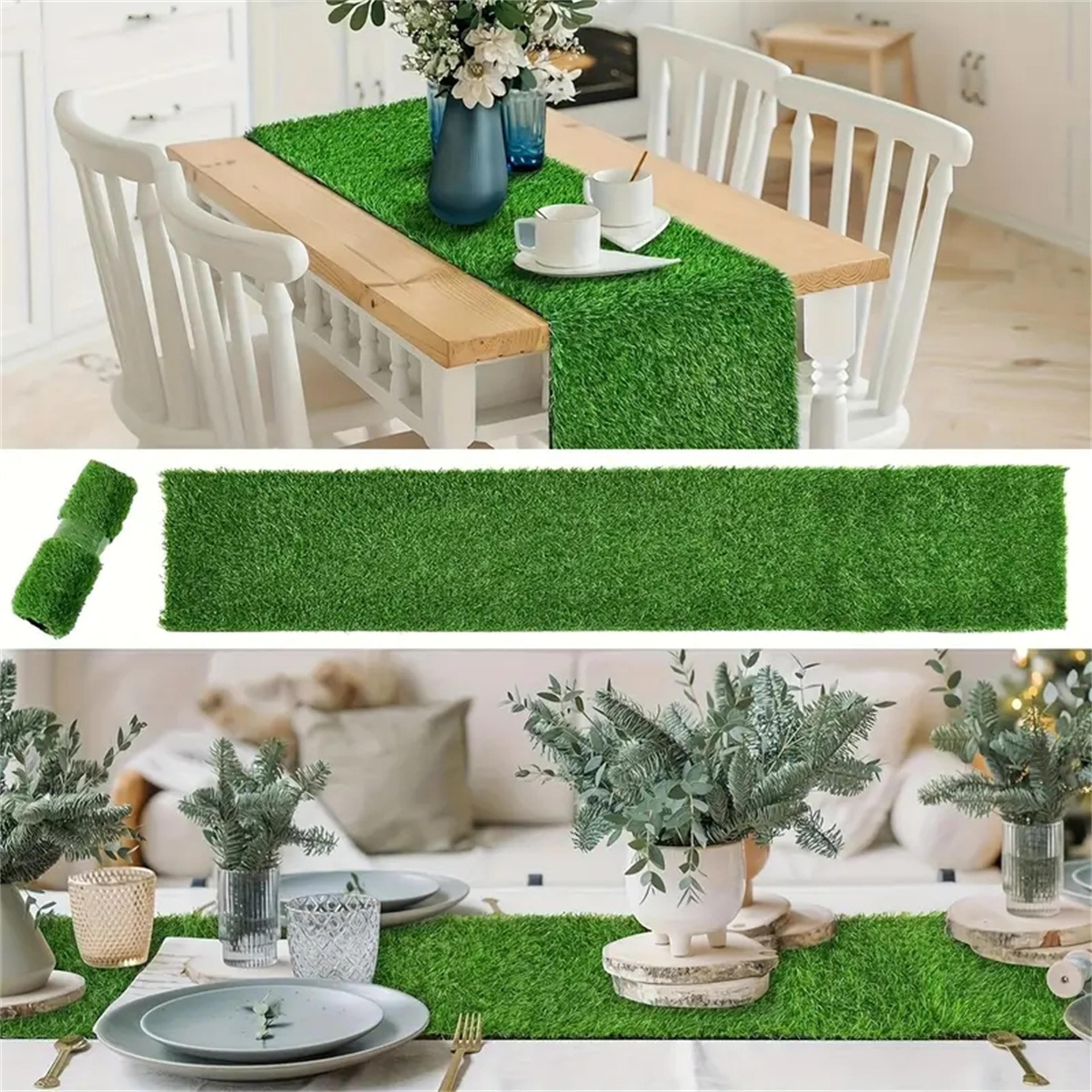 Artificial Grass Table Runner Durable  Easy Clean Table Decor For Weddings Parties And Sports Event 4