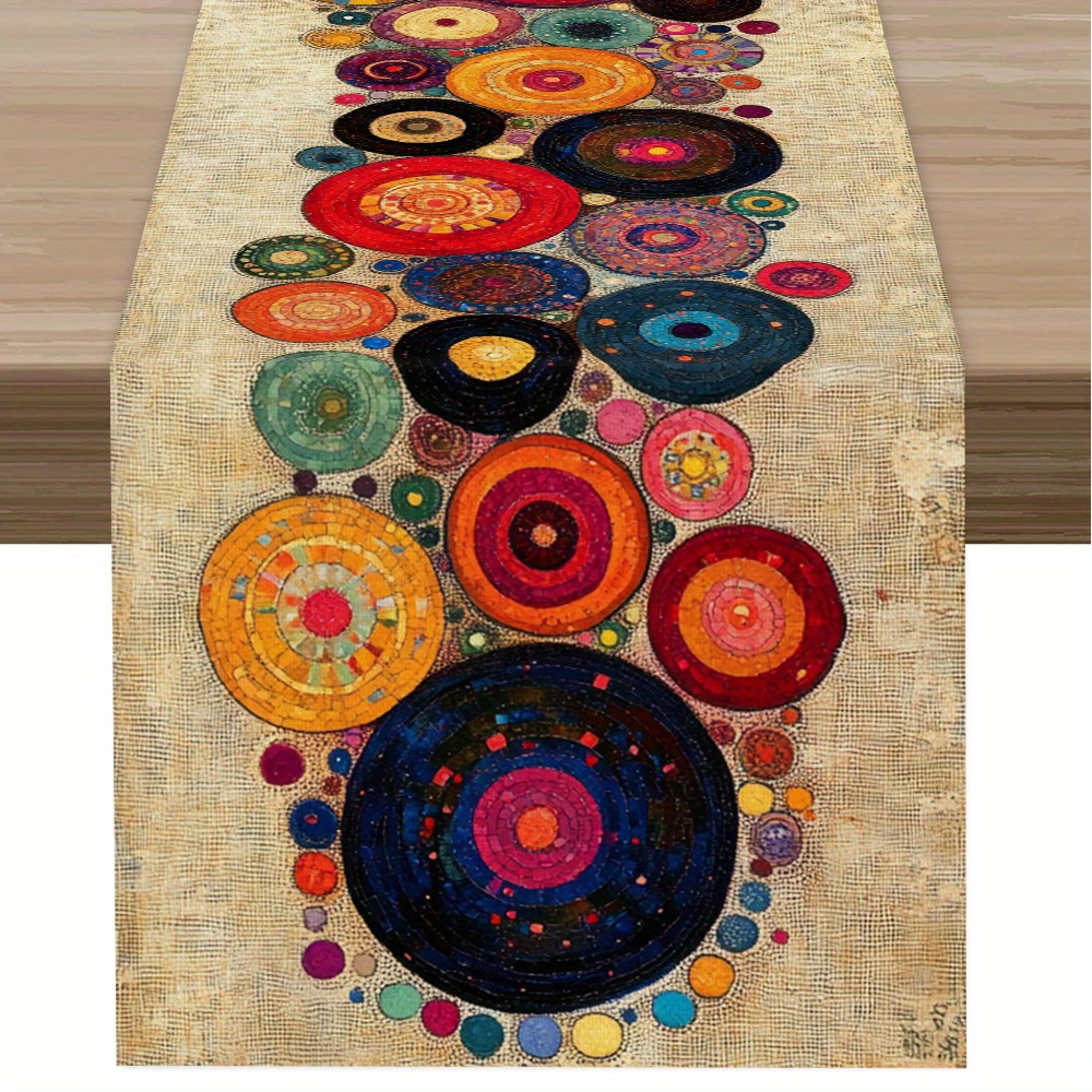 Bohemian Polka Dot Round Table Runner For Home  Party Decor 0