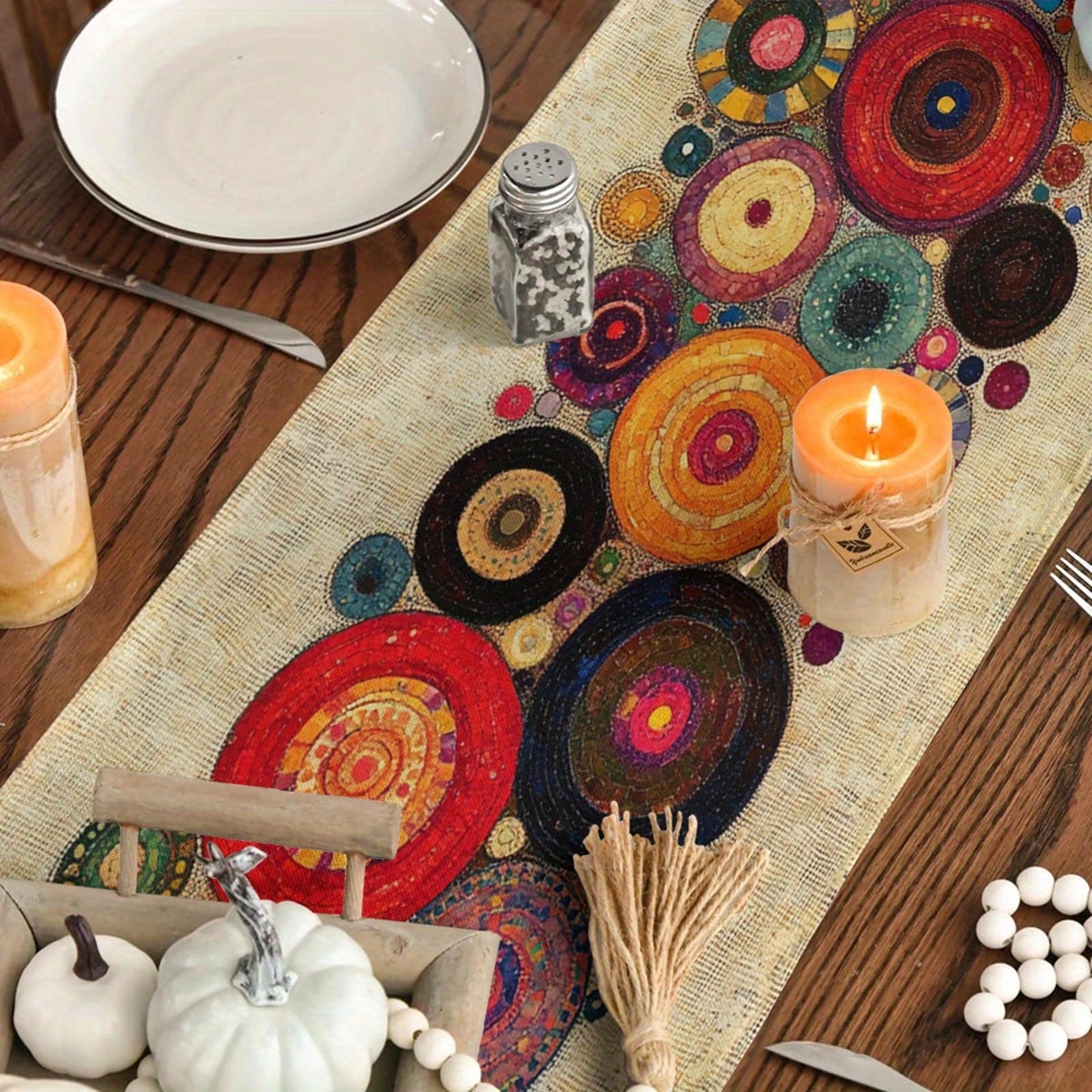 Bohemian Polka Dot Round Table Runner For Home  Party Decor 4