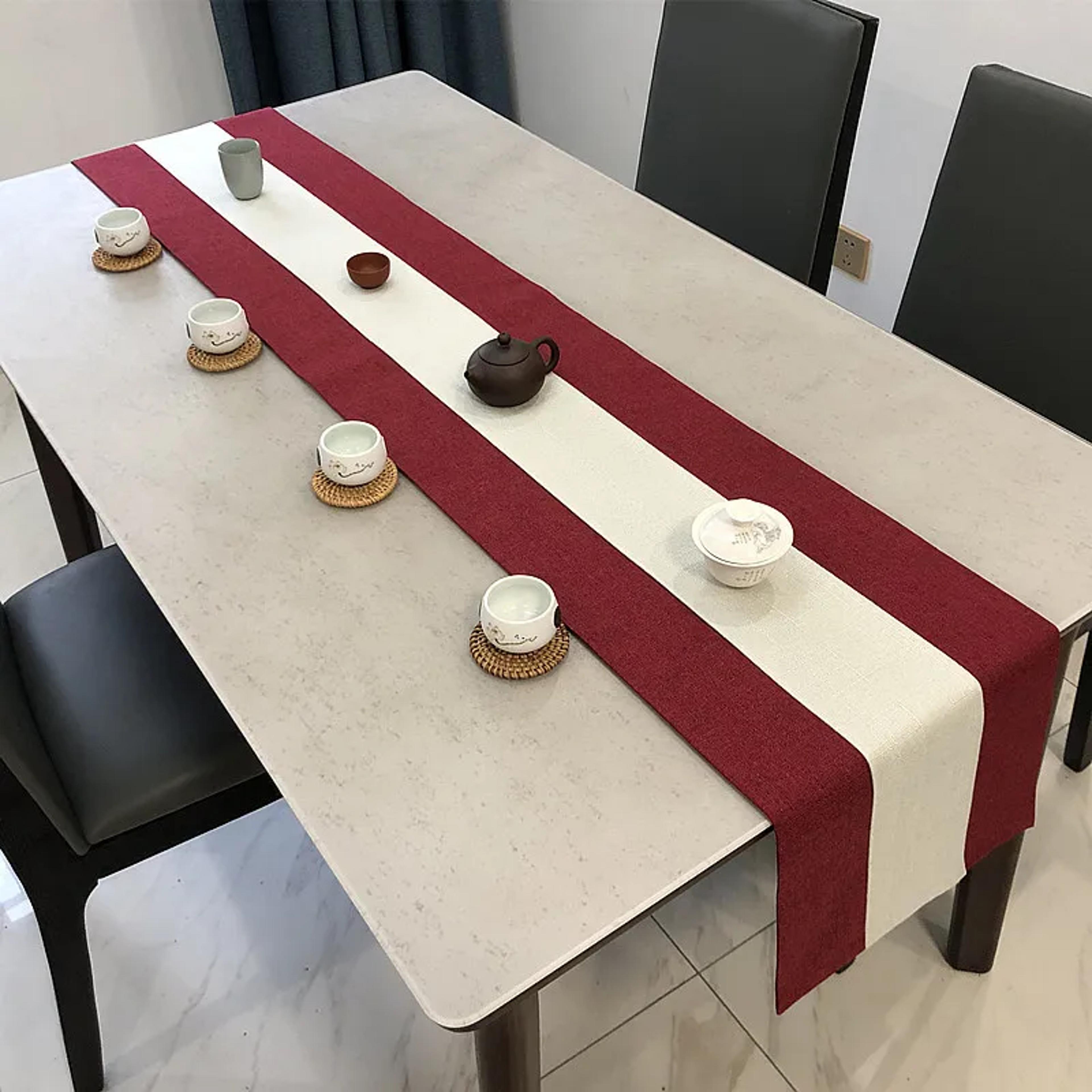 Elegant Chinese Style Linen Table Runner For Dining  Tea Decor 1
