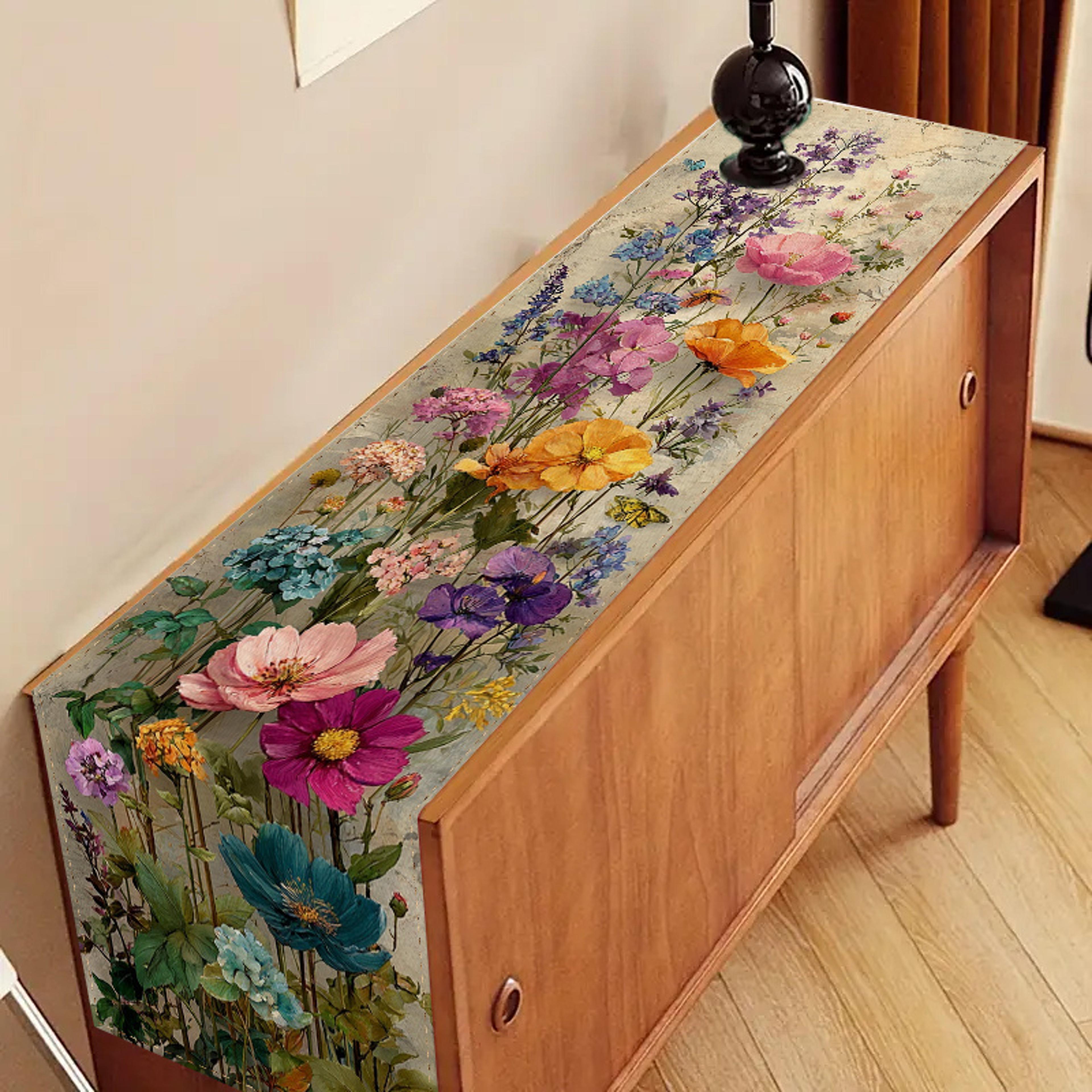 Elegant Floral Table Runner Perfect For Weddings Spring Decor  Dining Tables 5
