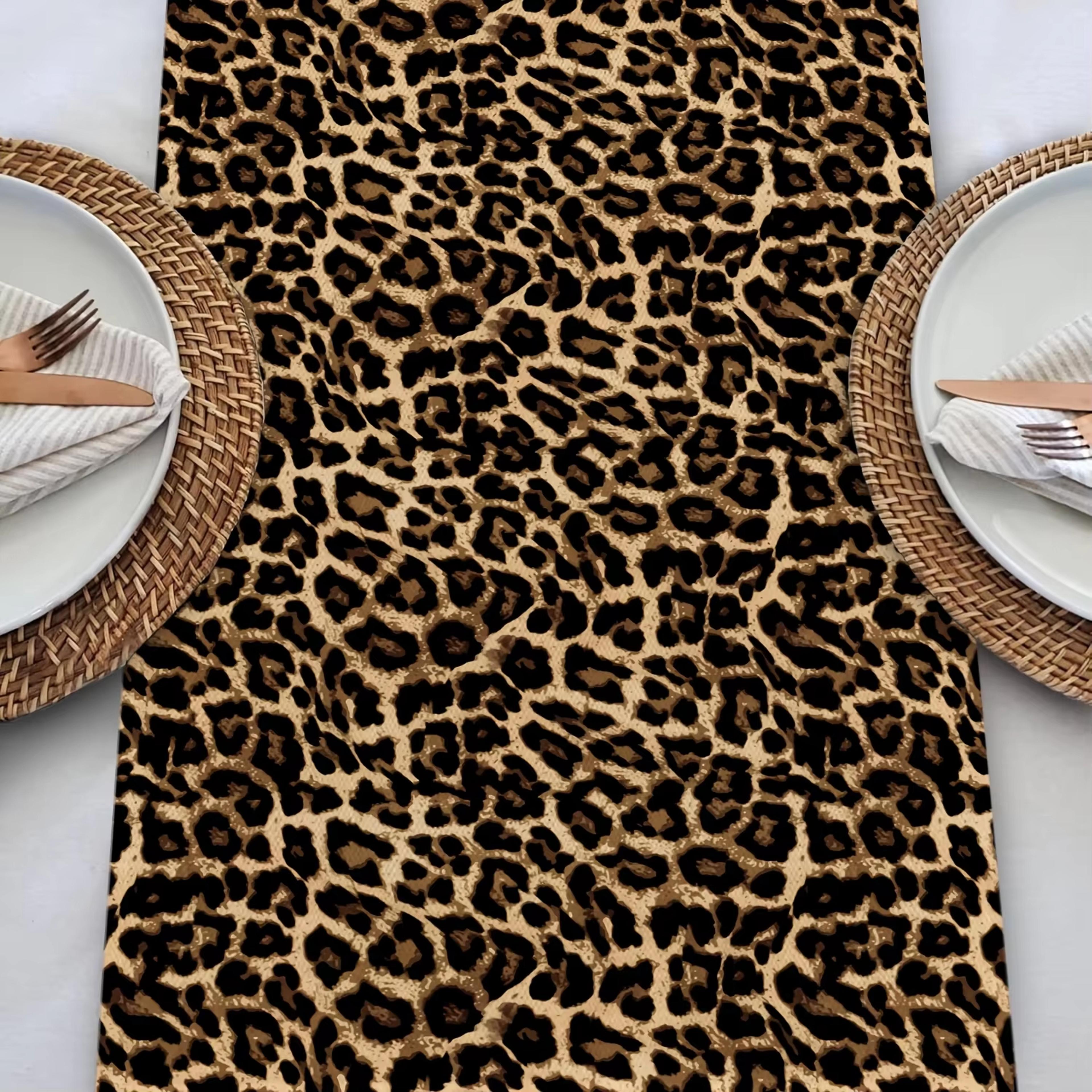 Luxury Leopard Print Table Runner For Farmhouse  Family Gatherings 2
