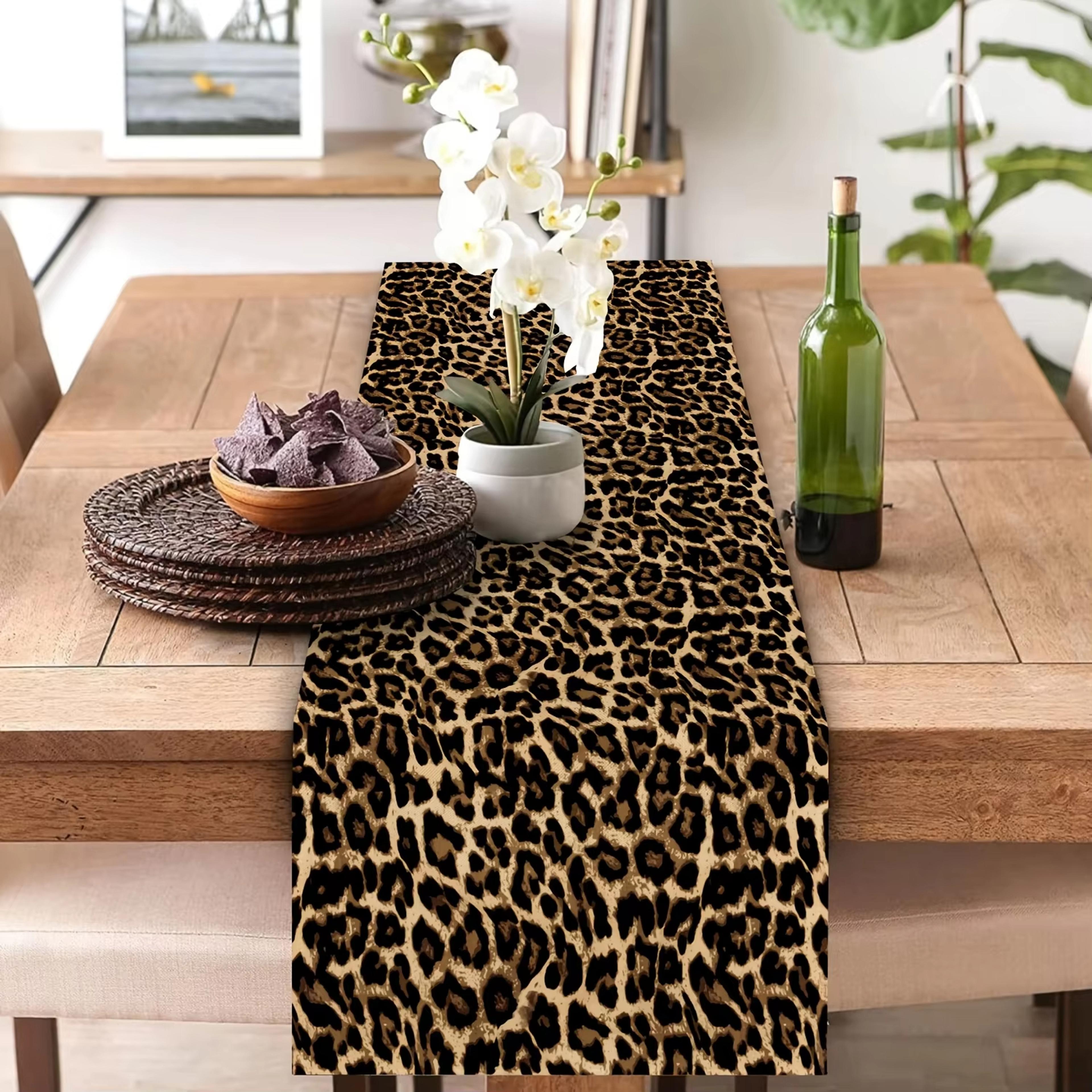 Luxury Leopard Print Table Runner For Farmhouse  Family Gatherings 3