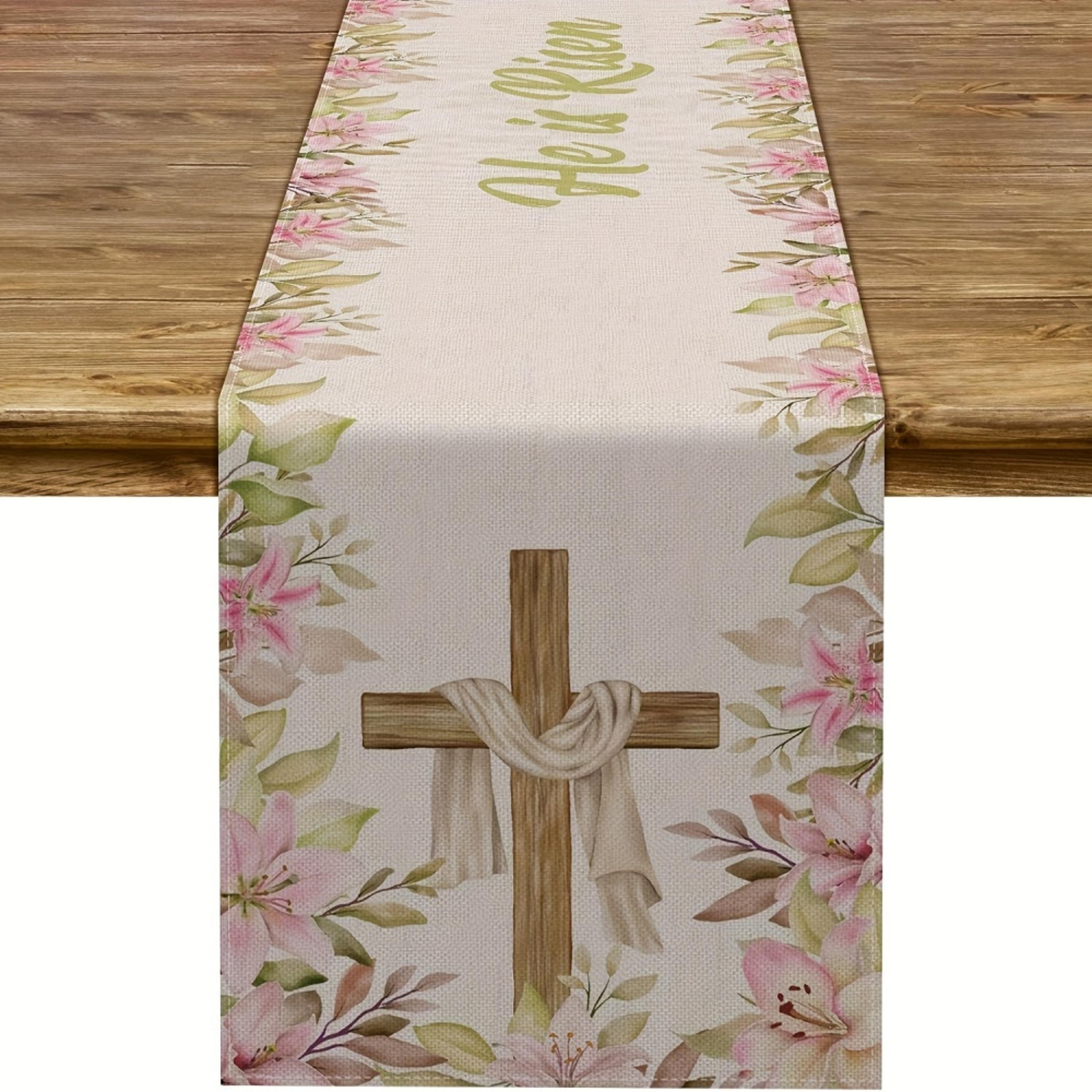 elegant floral table runner easter & spring holiday table decor