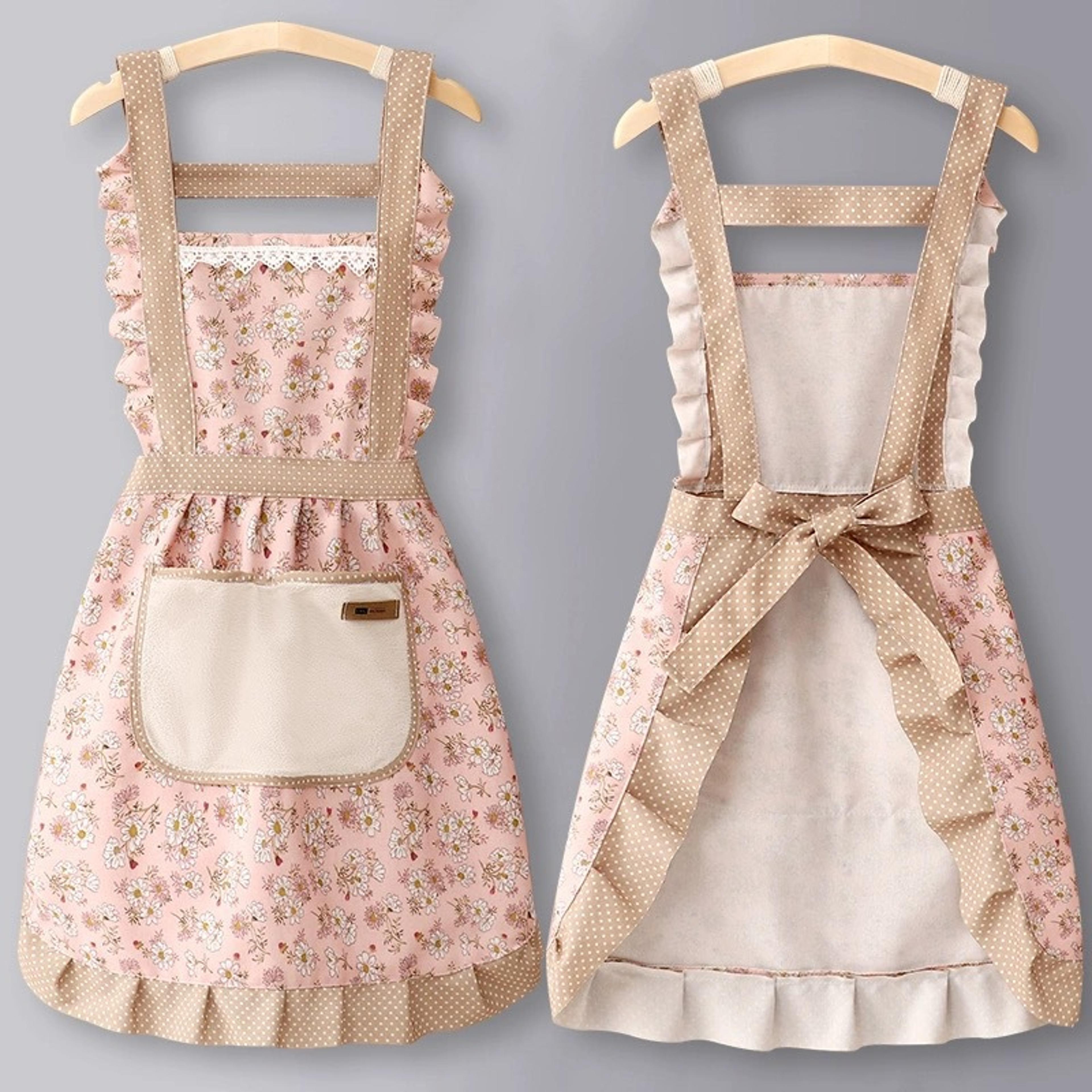 Cute Kitchen Apron With Pockets Adjustable Baking  Cooking Apron For Women 3