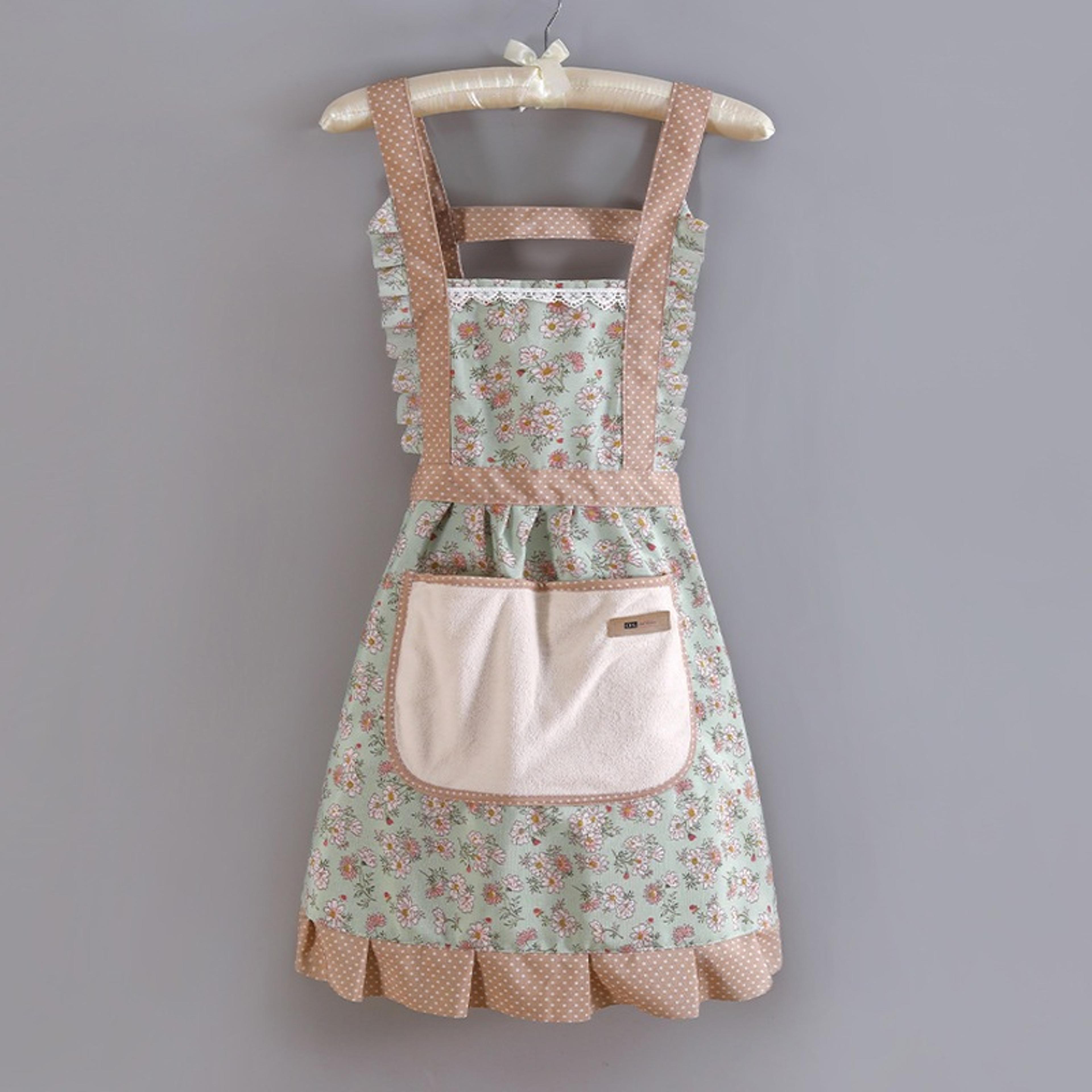 Cute Kitchen Apron With Pockets Adjustable Baking  Cooking Apron For Women 5
