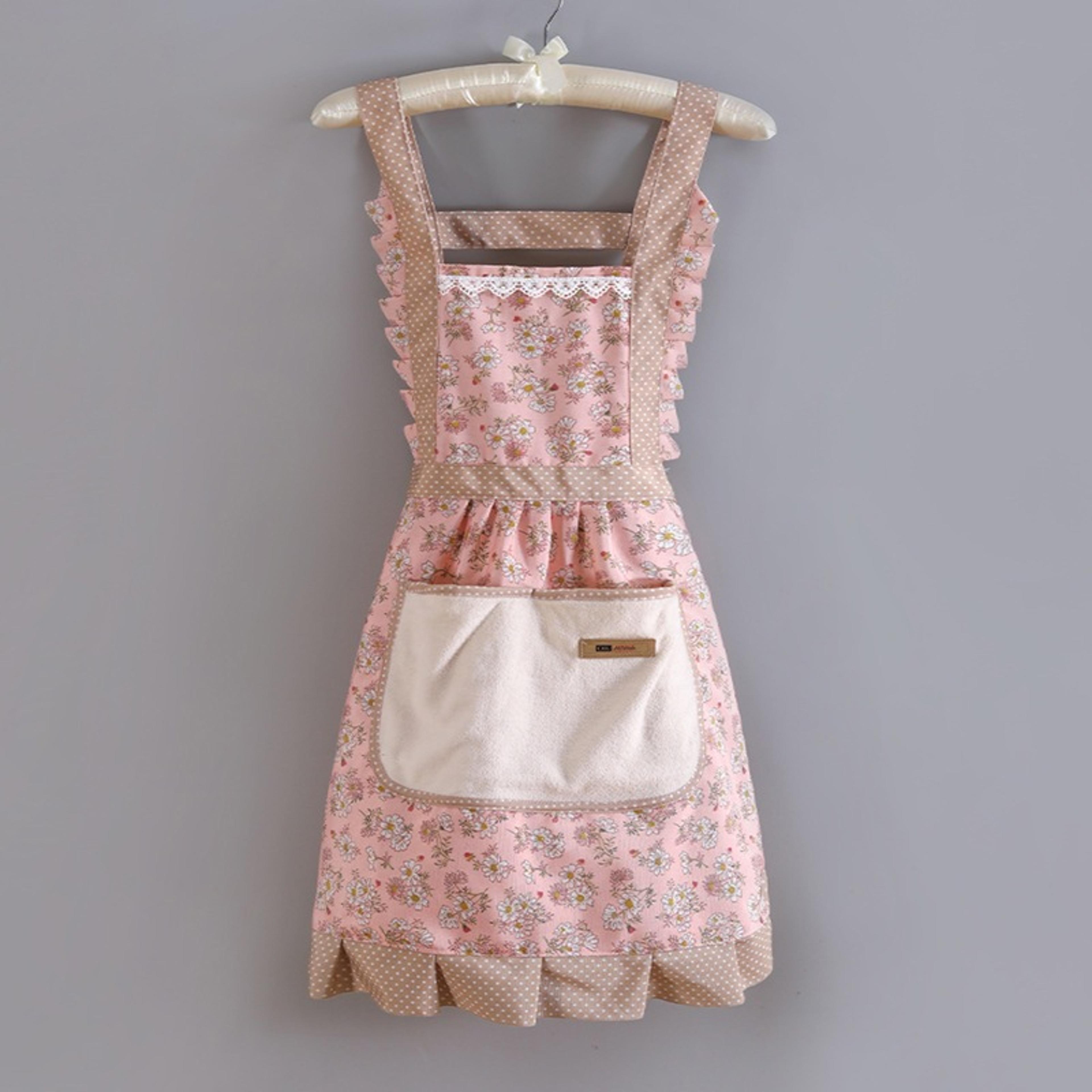 Cute Kitchen Apron With Pockets Adjustable Baking  Cooking Apron For Women 7