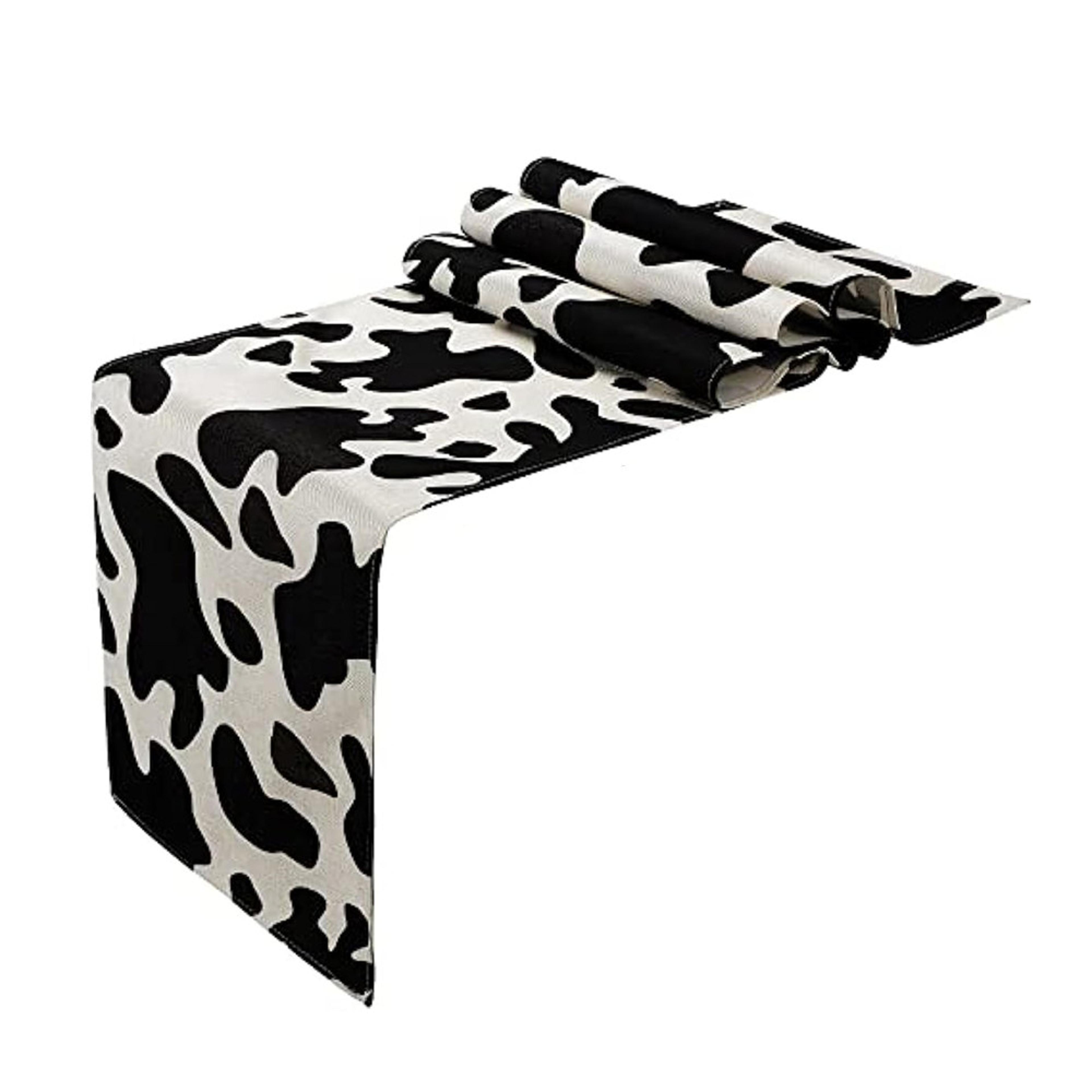Farmhouse Cow Print Table Runner Western Cowhide Table Decor 5