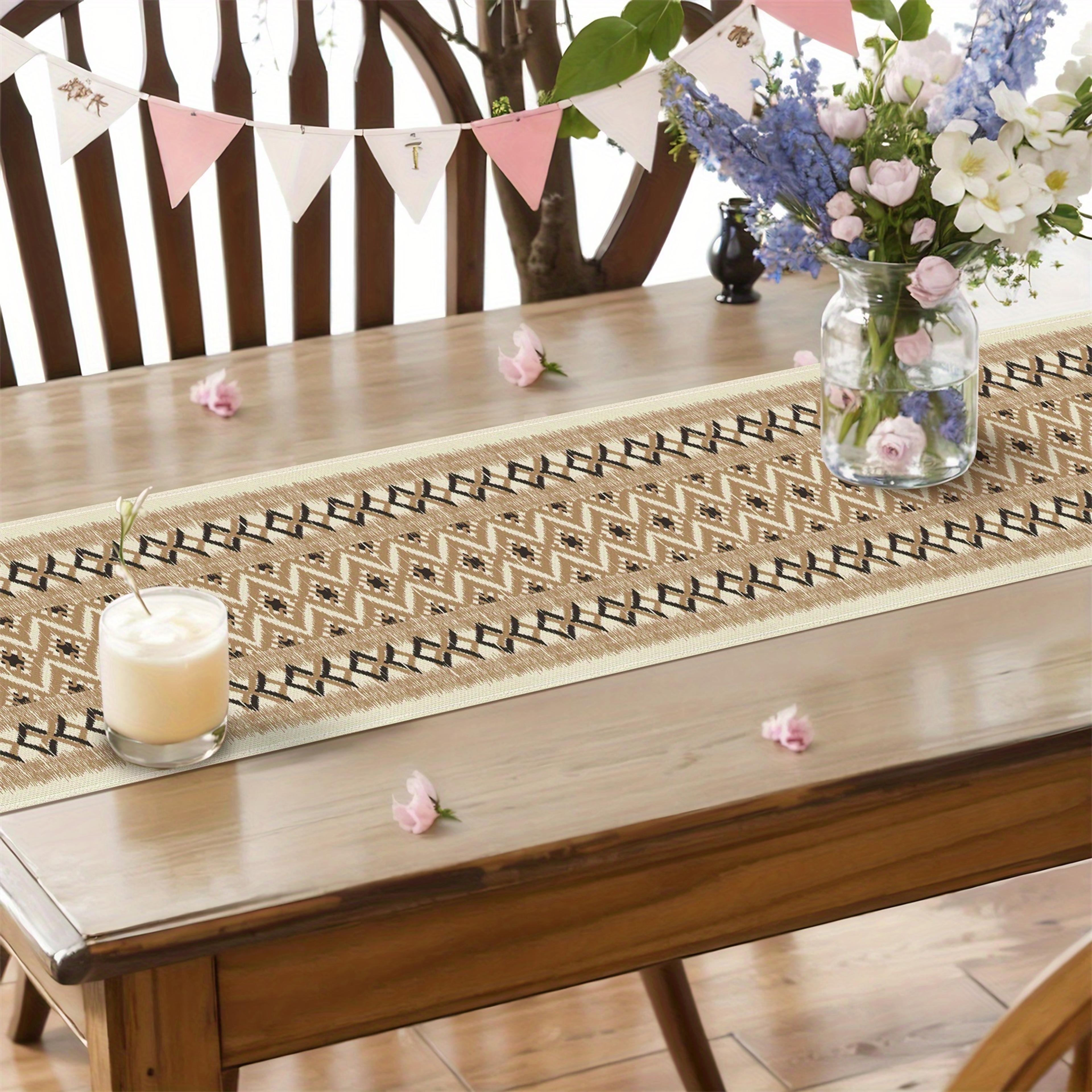 Bohemian Table Runner Linen Dinner Party  Home Decor Accent 3
