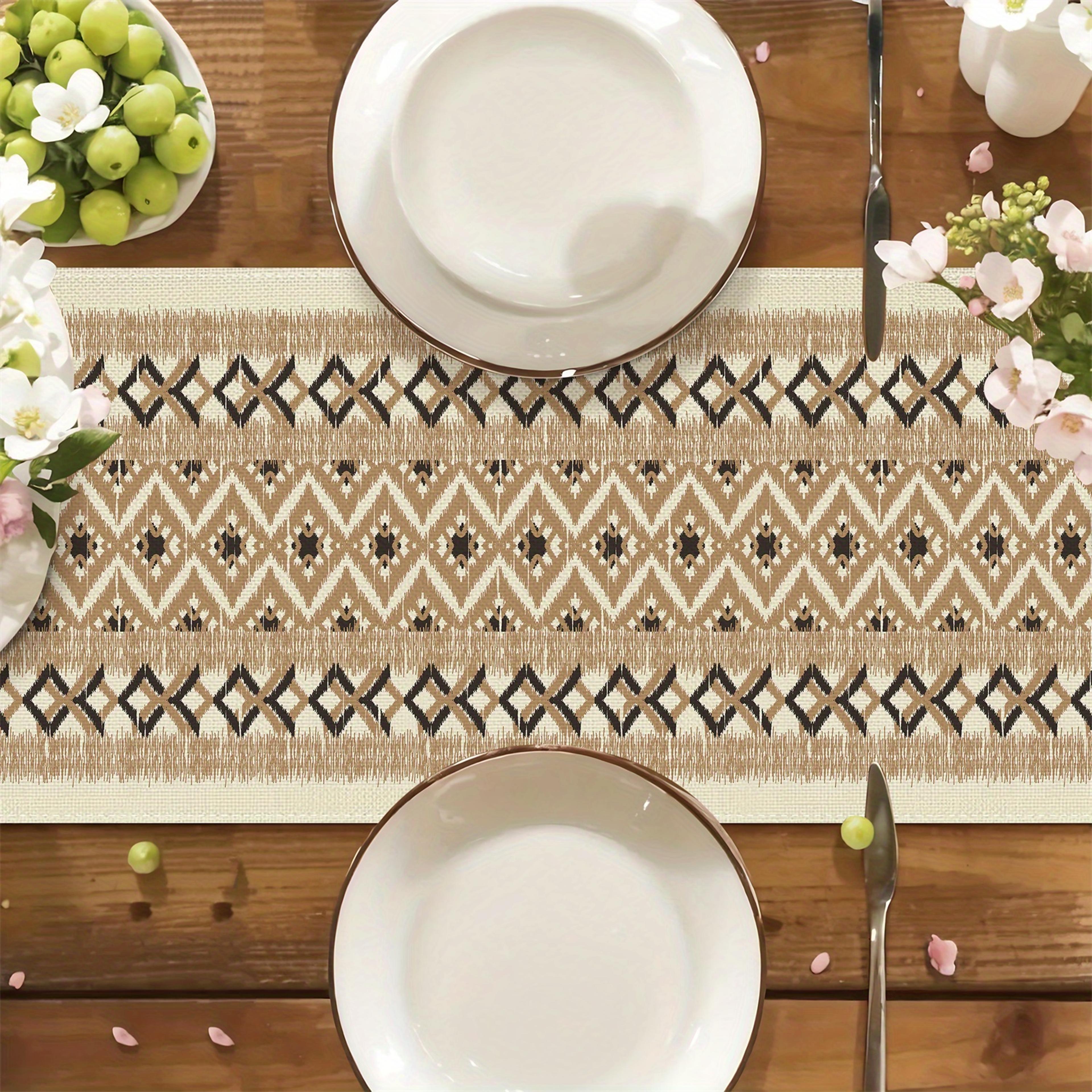 Bohemian Table Runner Linen Dinner Party  Home Decor Accent 4