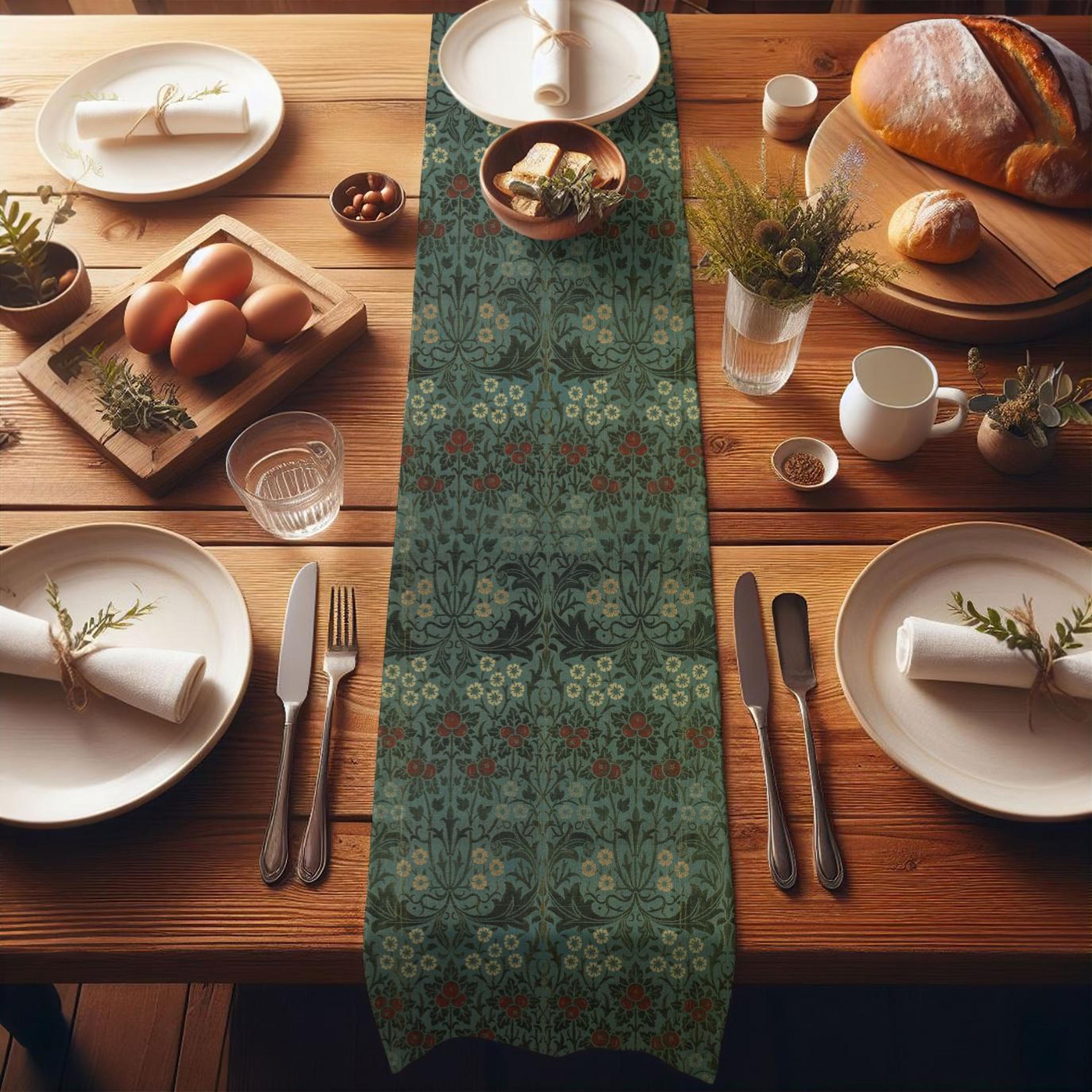 william morris table runner vintage arts & crafts dining decor
