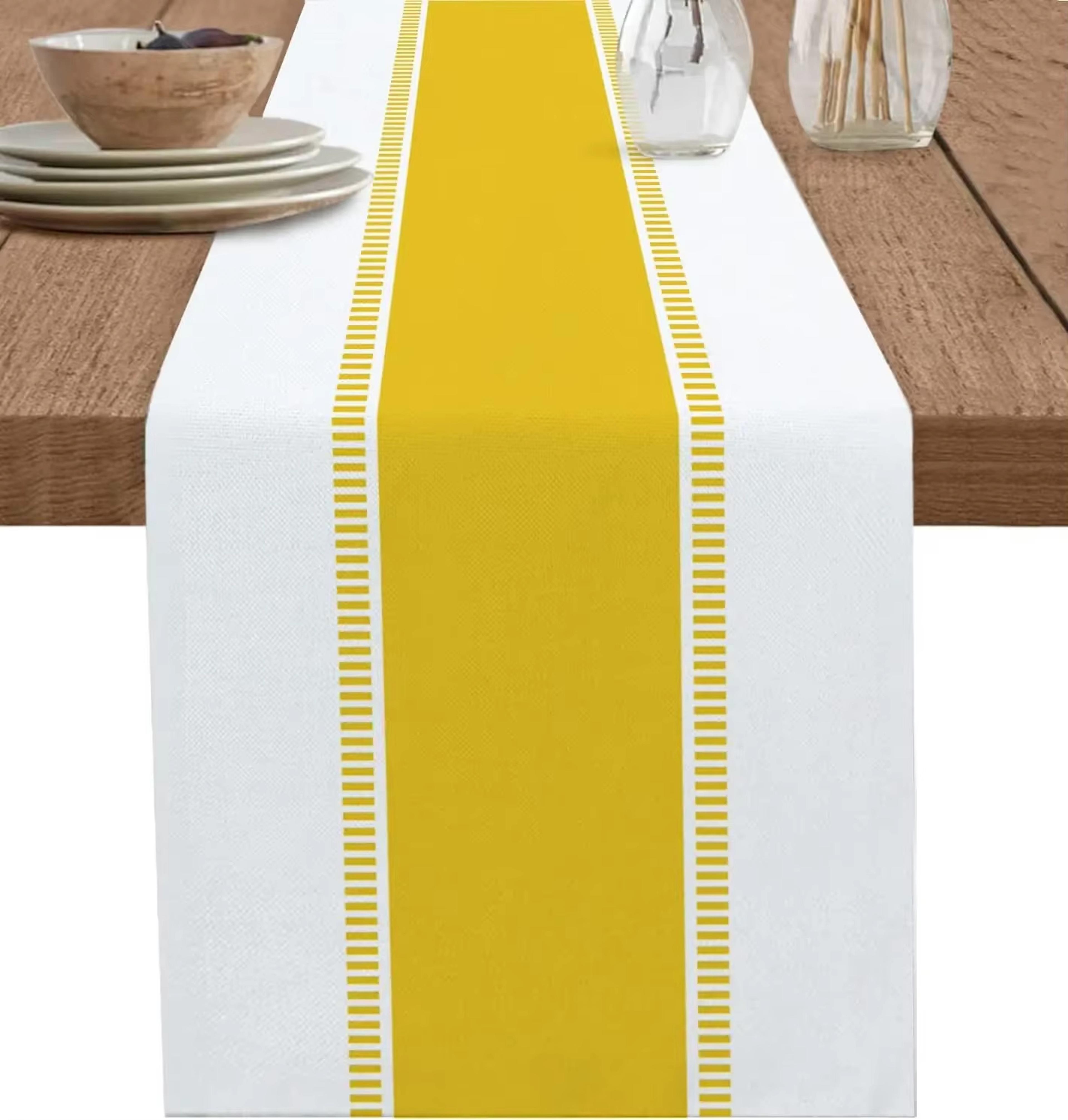 Navy Blue Striped Linen Table Runner Farmhouse Dining Table Decor 4