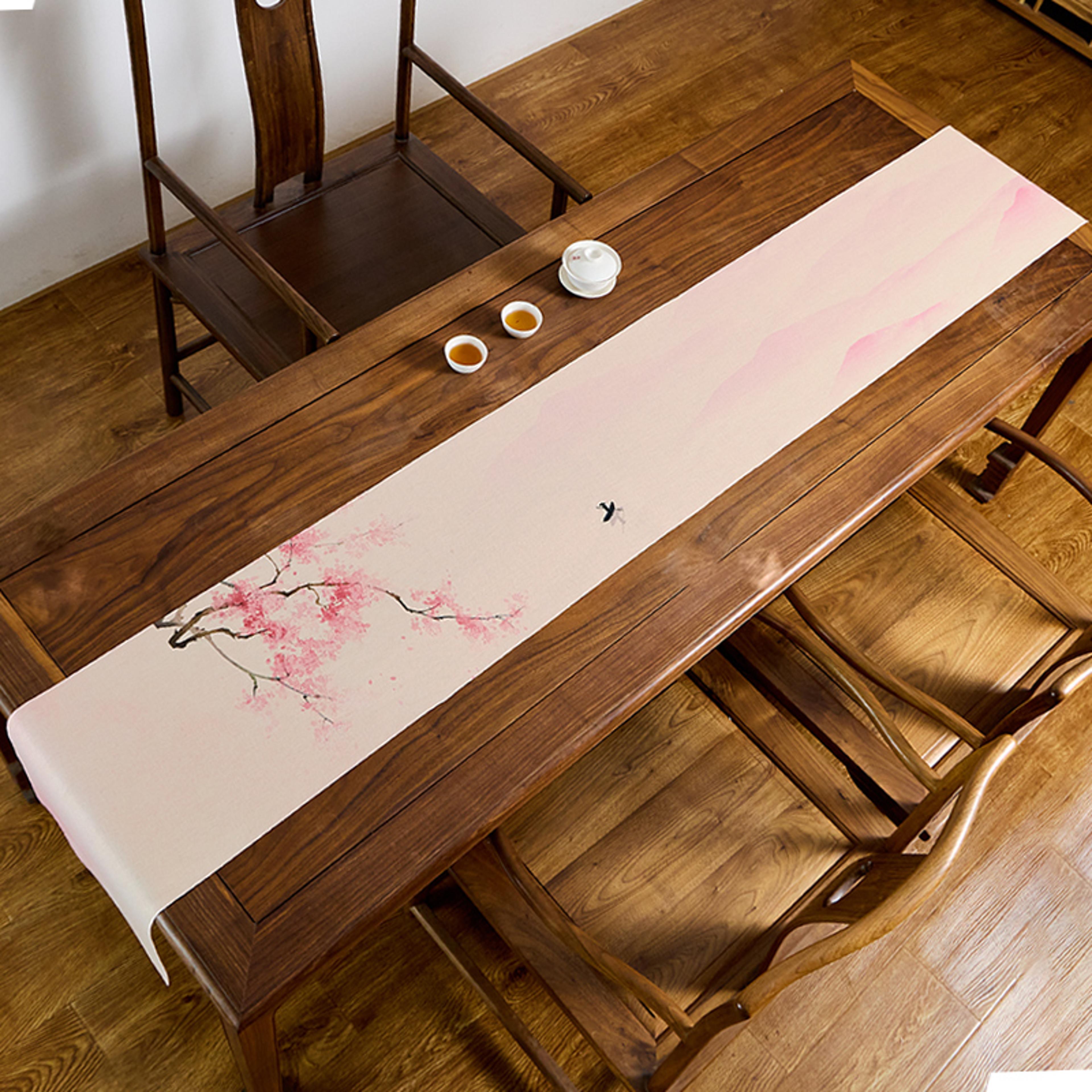 elegant tao yuan mountain chinese tea table mat zen tea table runner & tea ceremony table cloth