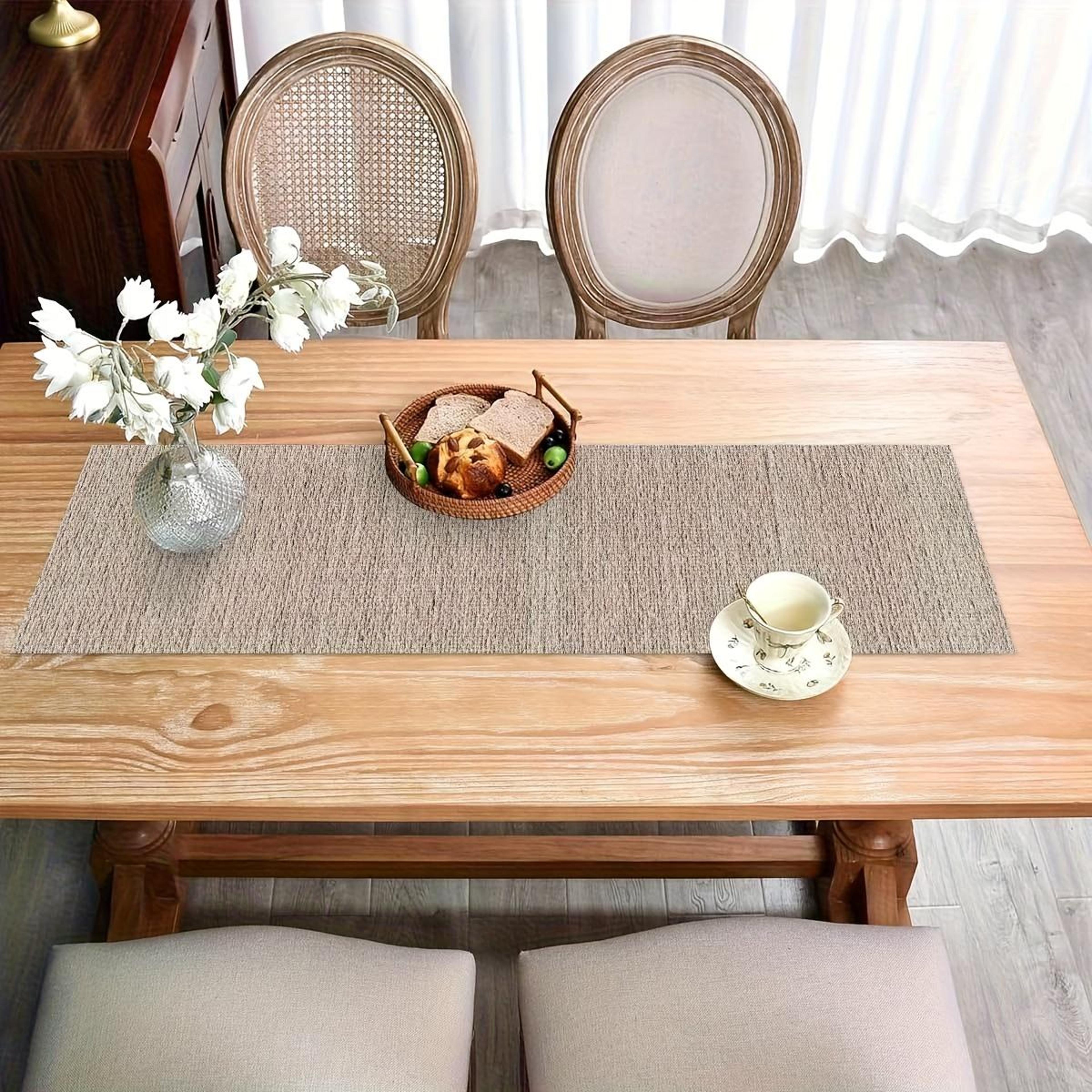 Nordic Textured Minimalist Table Runner For Dining Room  Living Room Solid Color Fabric 3