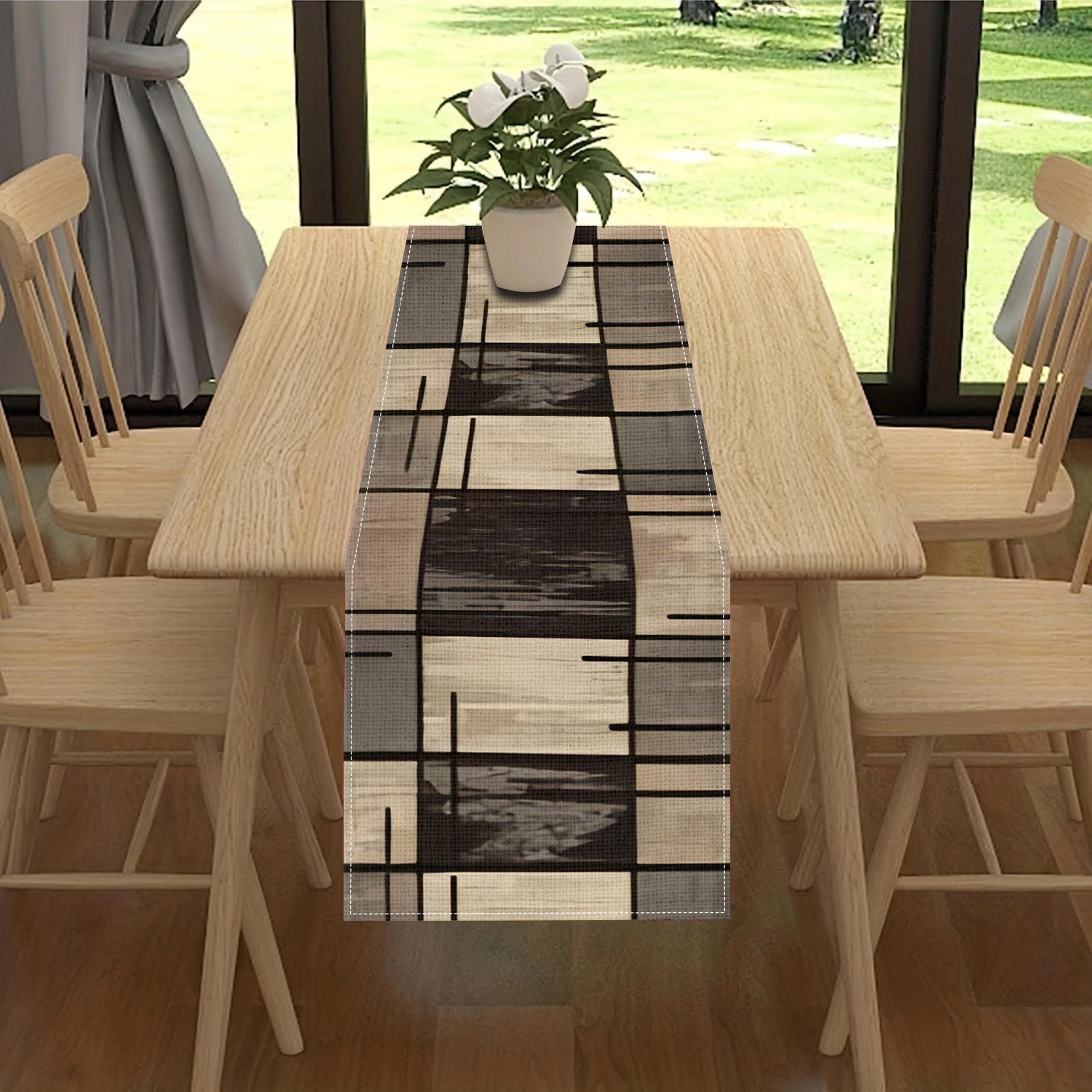 Modern Geometric Linen Table Runner Farmhouse Dining Table Decor 3