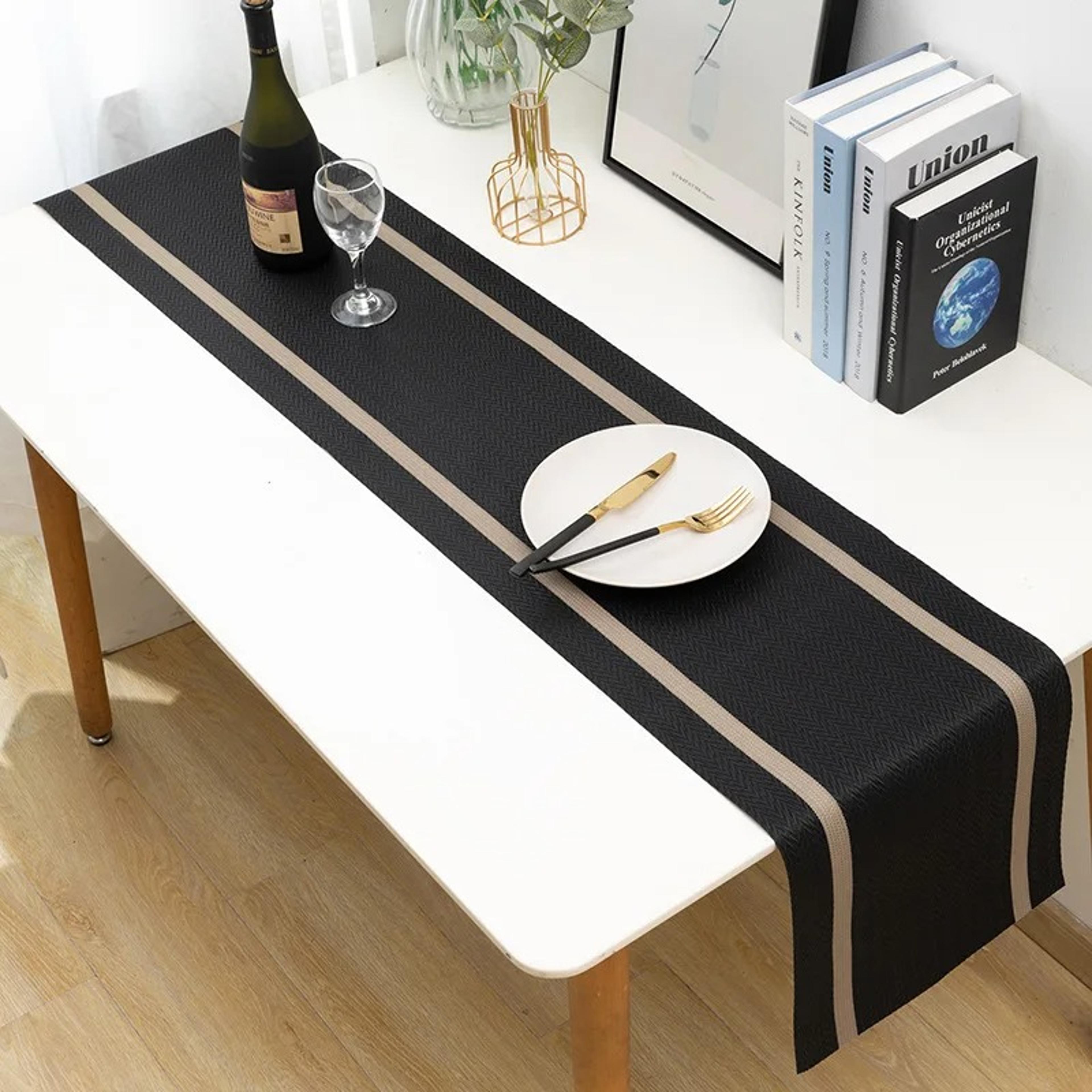 premium linen solid color table runner for kitchen, holiday & outdoor decor