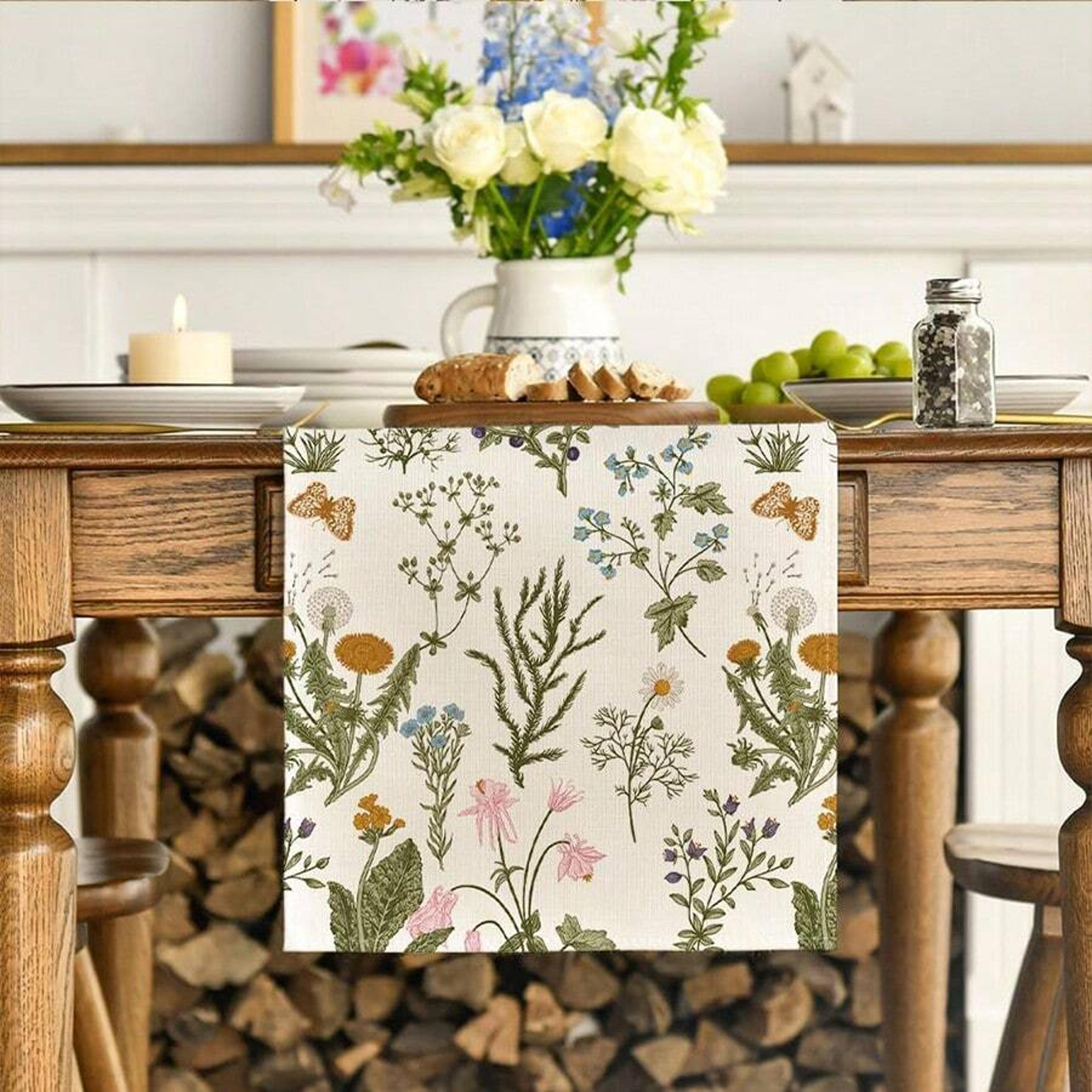 Botanical Wildflower Table Runner For Soft Floral Dining Table Decor 2